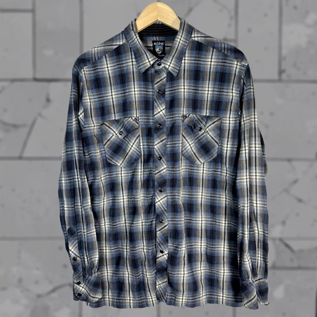 Vintage Kuhl Plaid Shirt Mens Size L Blue Cotton Blend Long Sleeve Snap Button Down Size US L / EU 52-54 / 3 - 1 Thumbnail