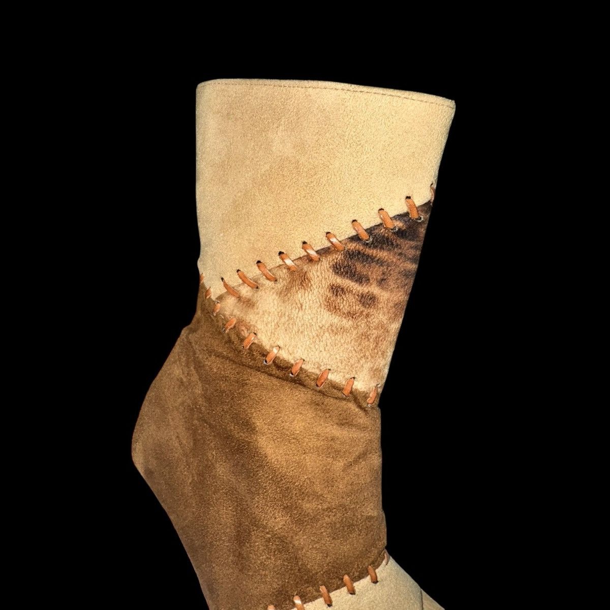 Other Vintage Patchwork Suede Heels Boots like Margiela El Dantes Size US 9 / IT 39 - 2 Thumbnail