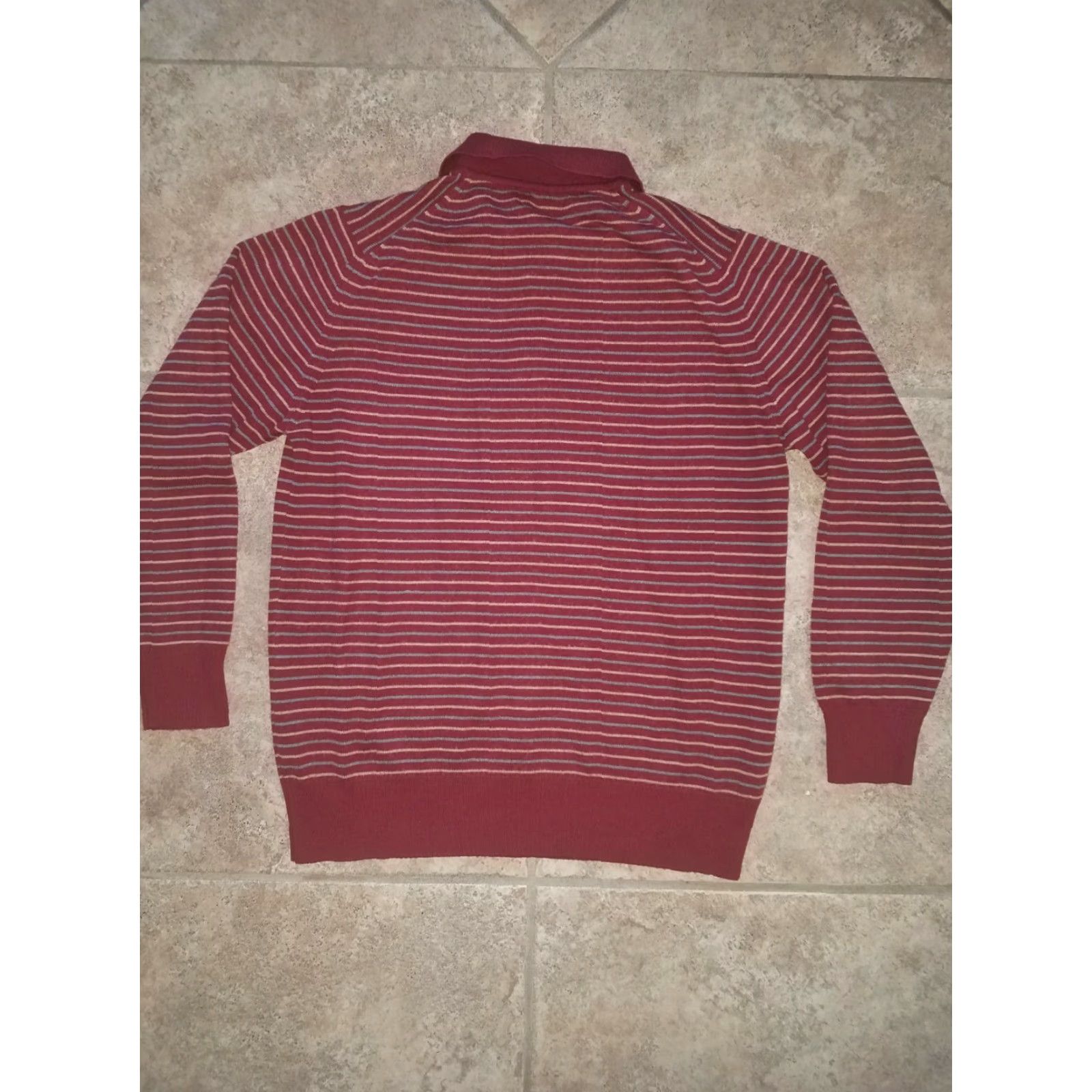 Vintage VTG Punto Blaco Paris Barcelona Made In Spain Striped Long Sleeve Polo Men Size S Red Size US S / EU 44-46 / 1 - 4 Thumbnail