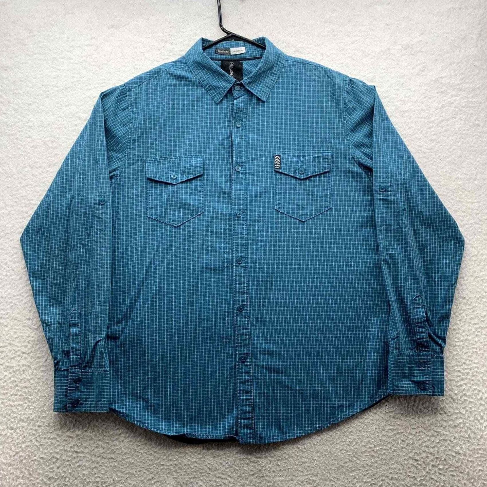 Billabong Billabong Casual Button Up Shirt Mens Large L Blue Check Surfer Pockets Preppy Size US L / EU 52-54 / 3 - 2 Thumbnail