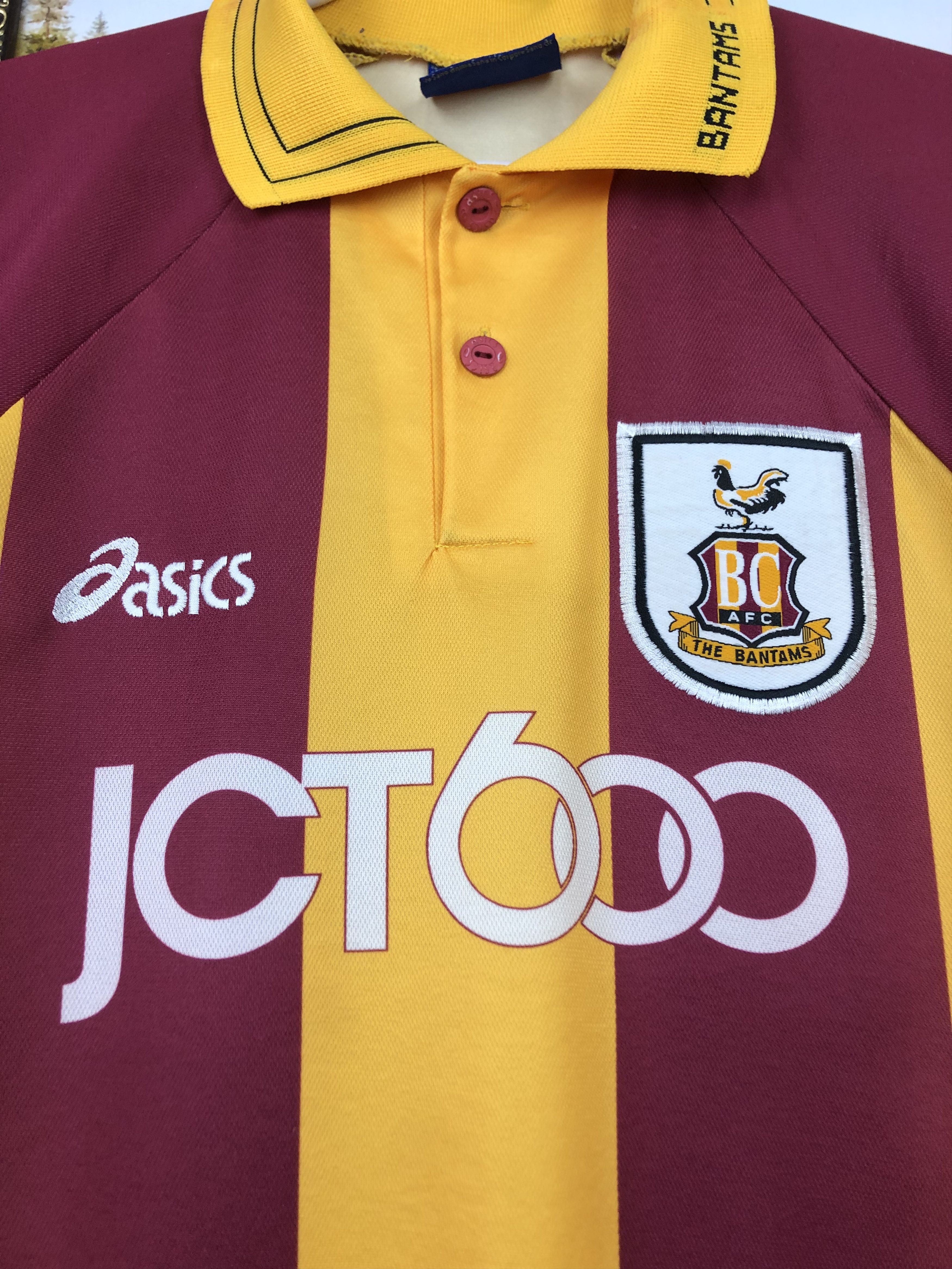 Vintage Bradford City Home football shirt 1999 Soccer Asics Jersey Size US M / EU 48-50 / 2 - 3 Thumbnail