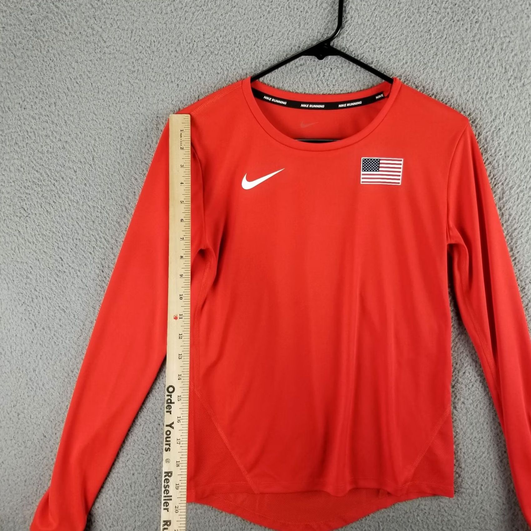 Nike Nike Shirt Women XS Red Running USA Dri-FIT Crew Neck Long Sleeve CQ0135-641 Size XS / US 0-2 / IT 36-38 - 4 Thumbnail