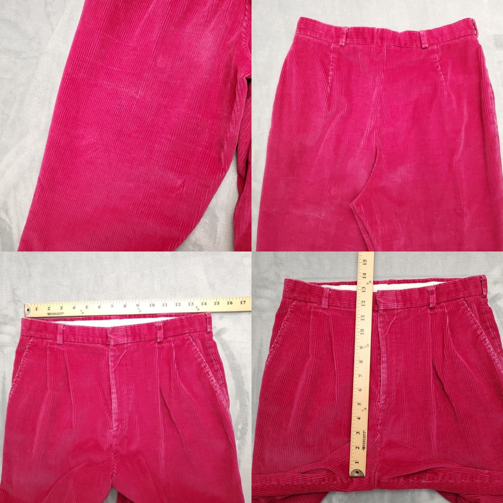 Vintage VINTAGE LL Bean Pants Womens 14 Pink Corduroy Wide Wale Pleated Front Classic Retro 90s Size 36" / US 14 / IT 50 - 9 Thumbnail