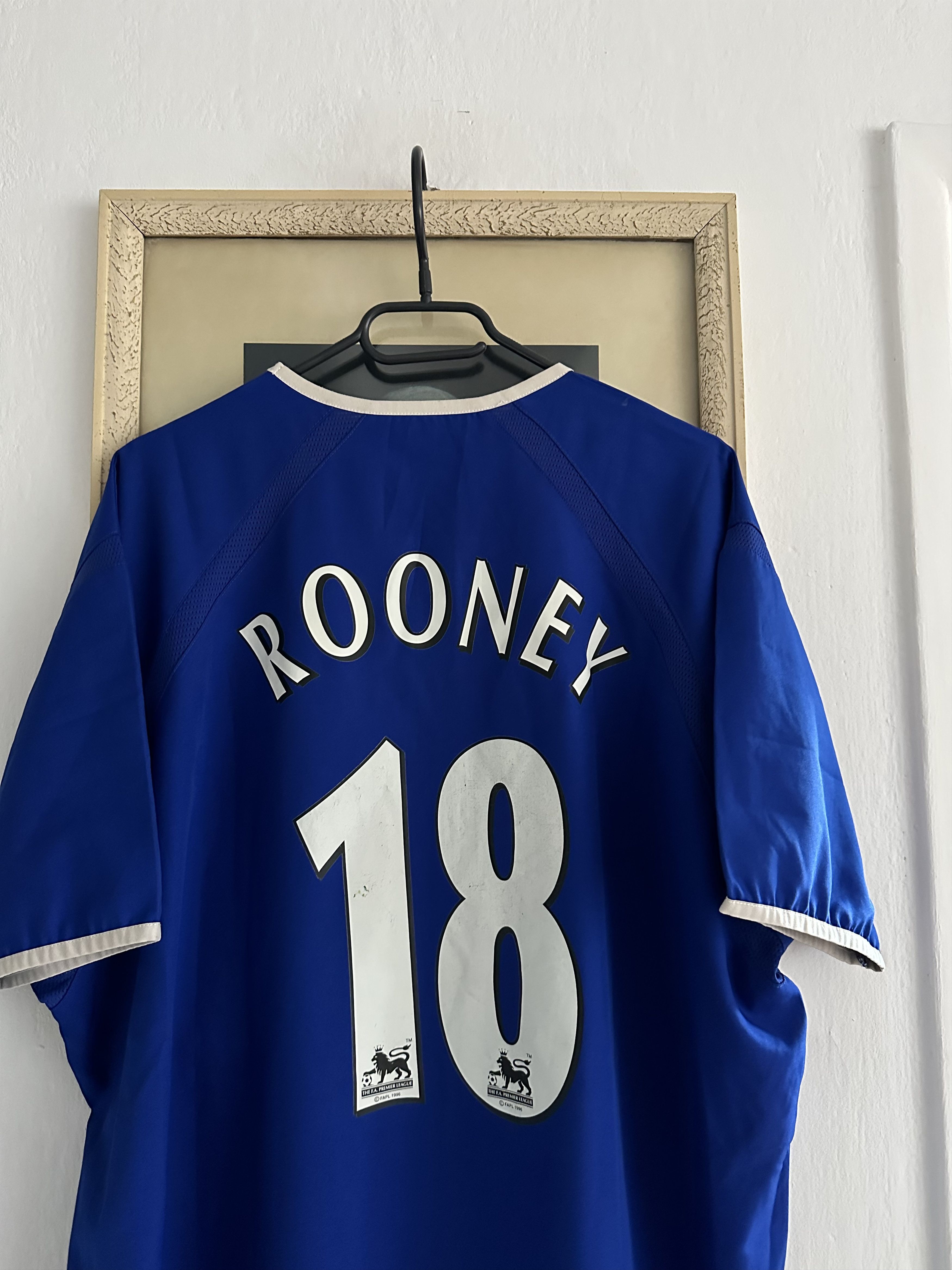 Vintage Everton football shirt 2003 Soccer #18 Rooney Jersey Rare Size US XL / EU 56 / 4 - 10 Thumbnail