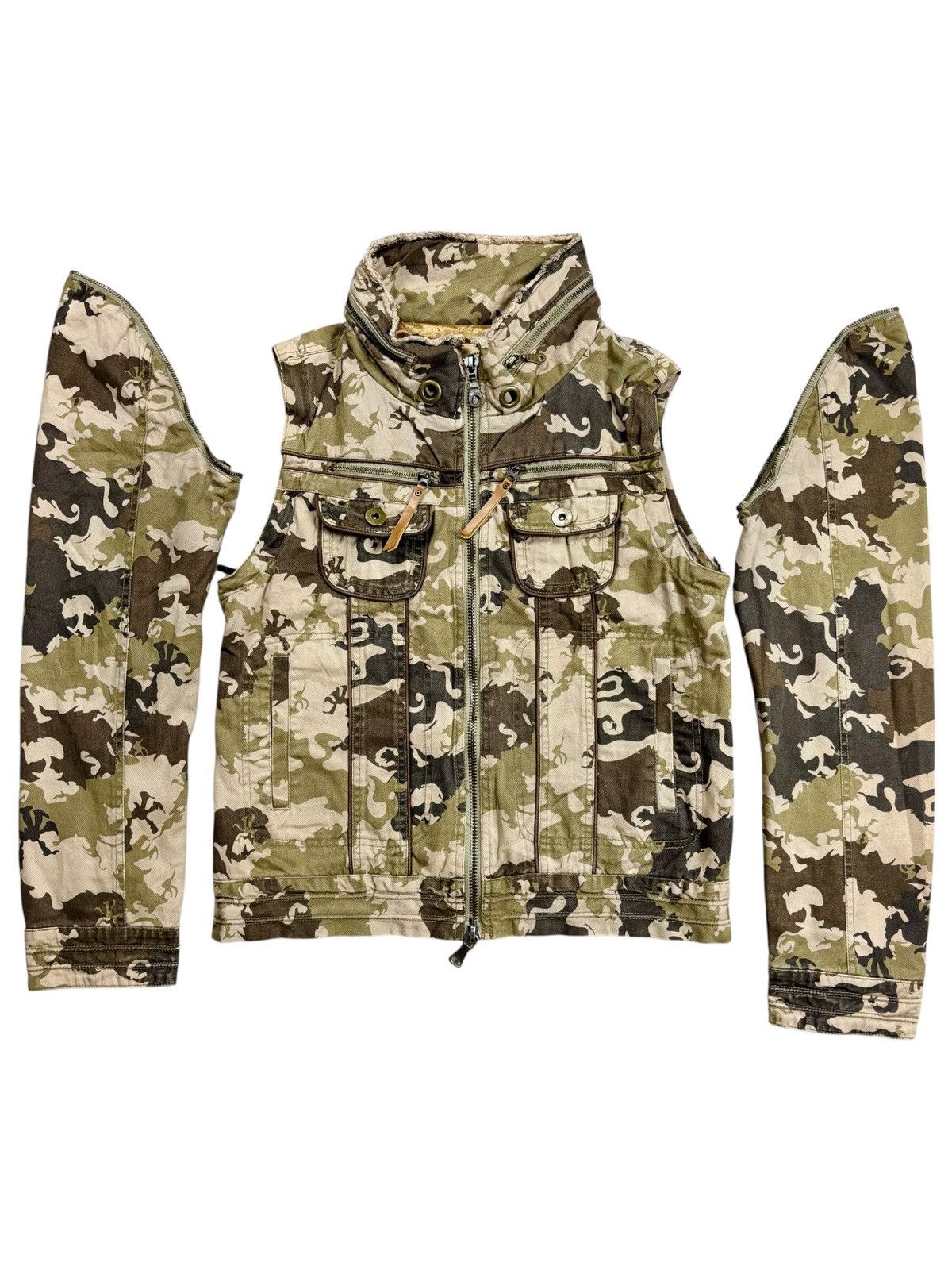 GOA 2000s Fourseason Apocaypse Transformable Tribal Camo Jacket Size US M / EU 48-50 / 2 - 1 Thumbnail