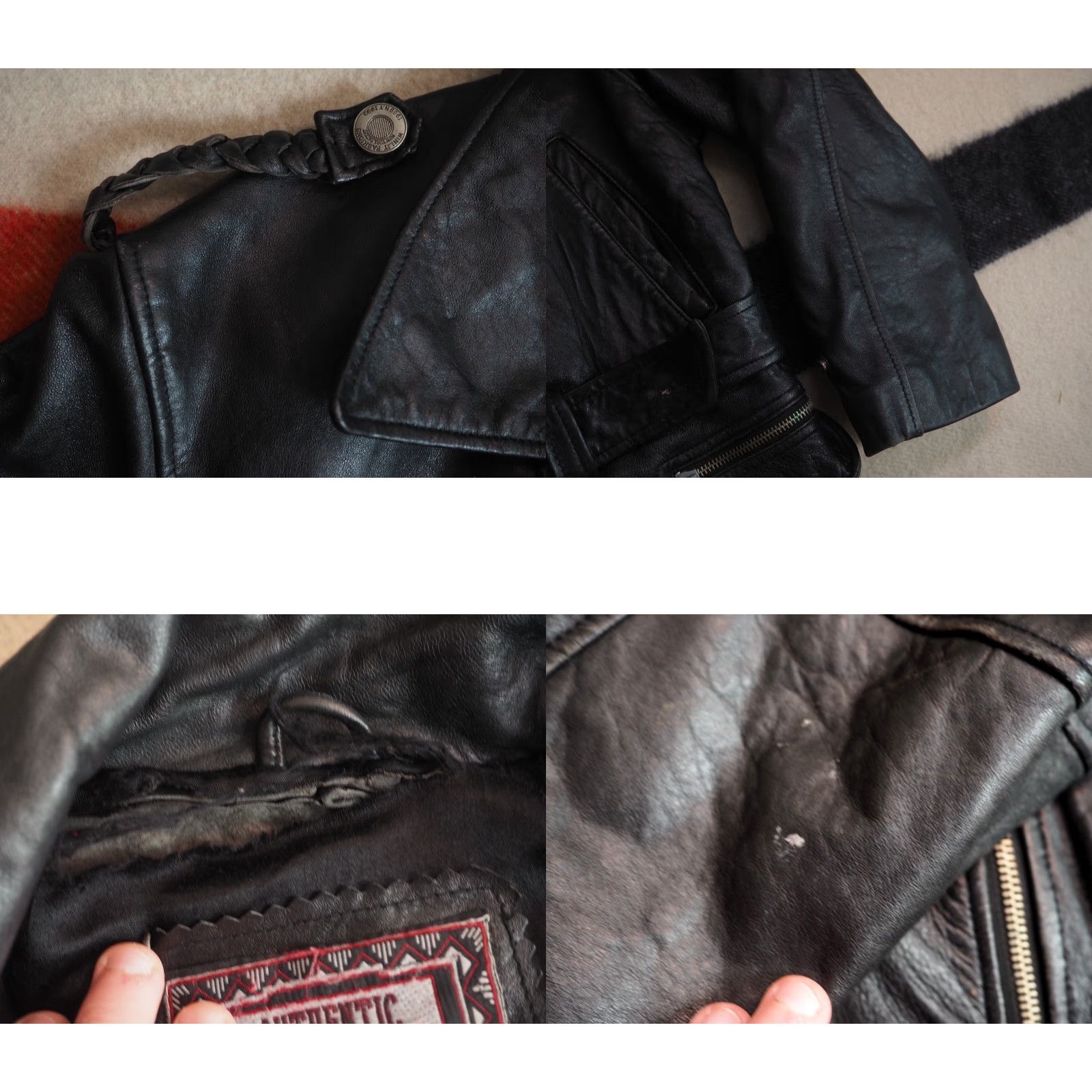 Vintage VINTAGE Winlit Leather Jacket Womens 80s 90s Black Zip Moto Cafe Western Glam Rock L Size L / US 10 / IT 46 - 8 Thumbnail