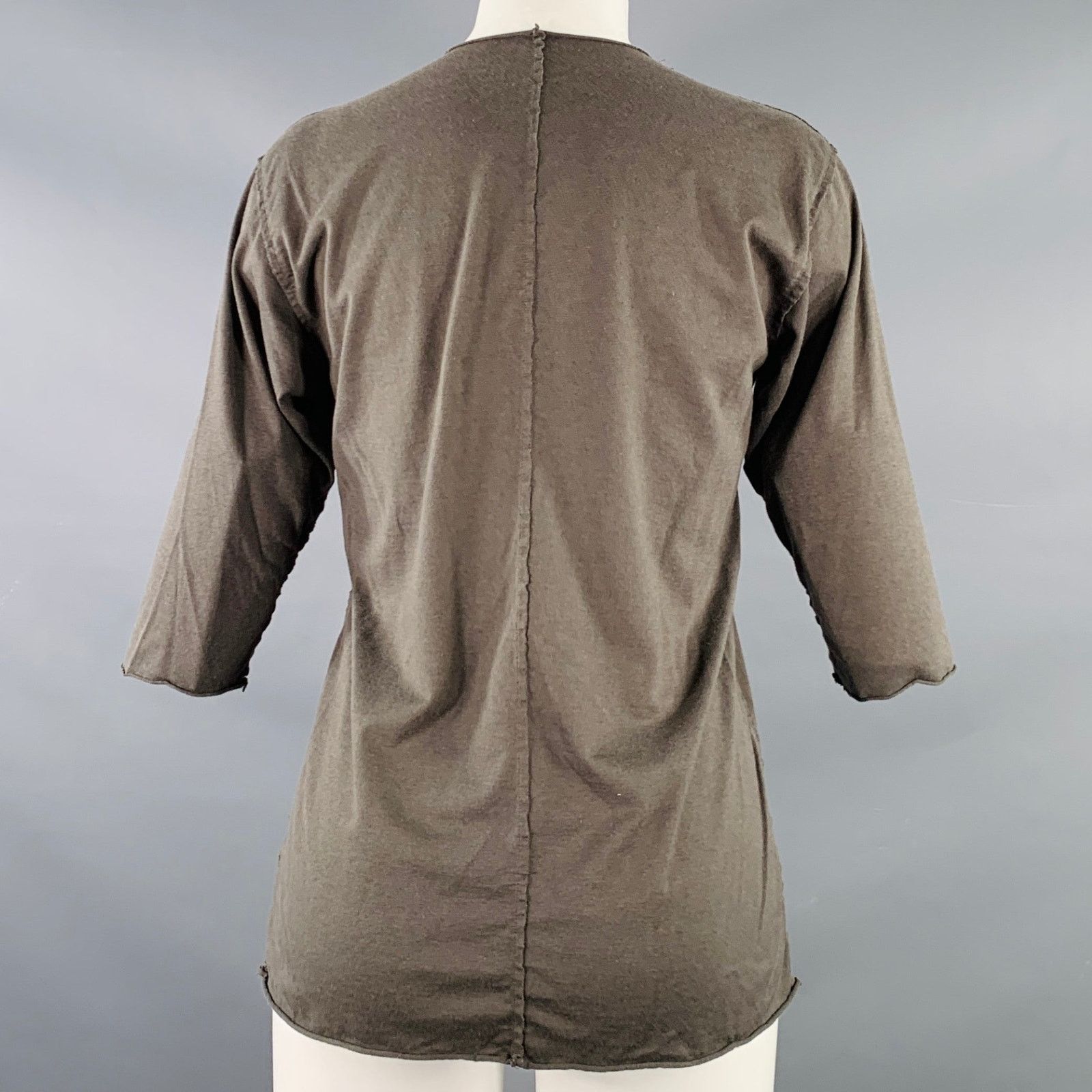 Attachment ATTACHMENT Grey Charcoal Cotton 3/4 Sleeves Casual Top Size S / US 4 / IT 40 - 3 Thumbnail