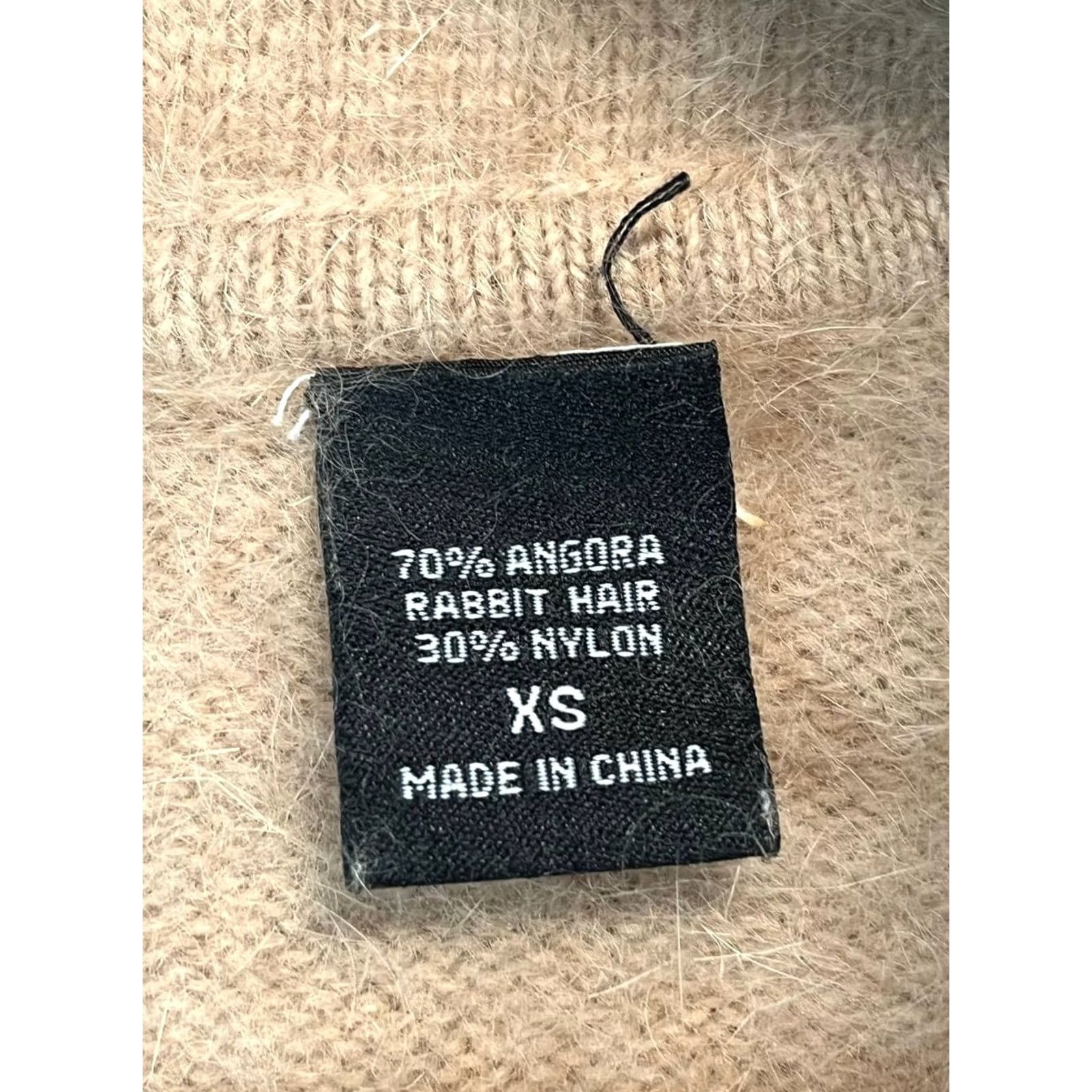 Vintage VINTAGE Moda International Cardigan Sweater Angora Hair Blend Womens XS Beige Beig e Cardigan Size XS / US 0-2 / IT 36-38 - 7 Thumbnail