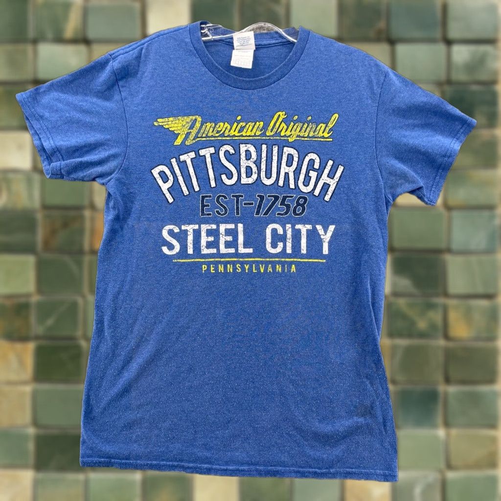 Delta VINTAGE Pittsburgh T-Shirt Delta Brand Men’s Small Blue Single Stitch Streetwear Logo Football Graphic Print Size US S / EU 44-46 / 1 - 1 Thumbnail