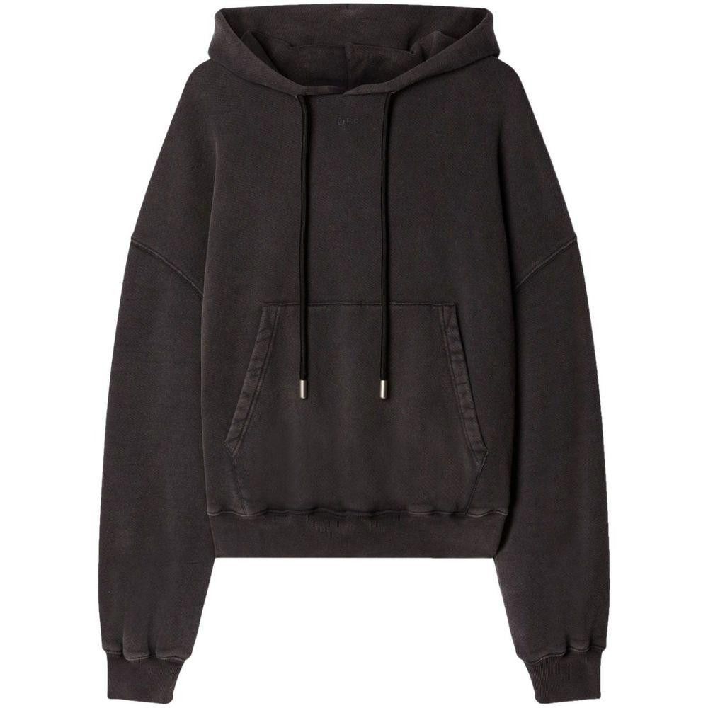 OFF-WHITE BLACK MULTI STAMPA HOODIE SIZE S