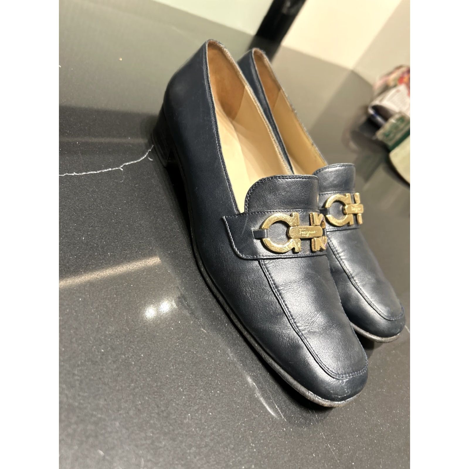 Salvatore Ferragamo **Ferragamo Blue Women's Classic Loafer 8.5 Navy Leather** User: **Ferragamo Blue Women's Classic Loafer Size 8.5 Leather** Size US 9 / IT 39 - 5 Thumbnail