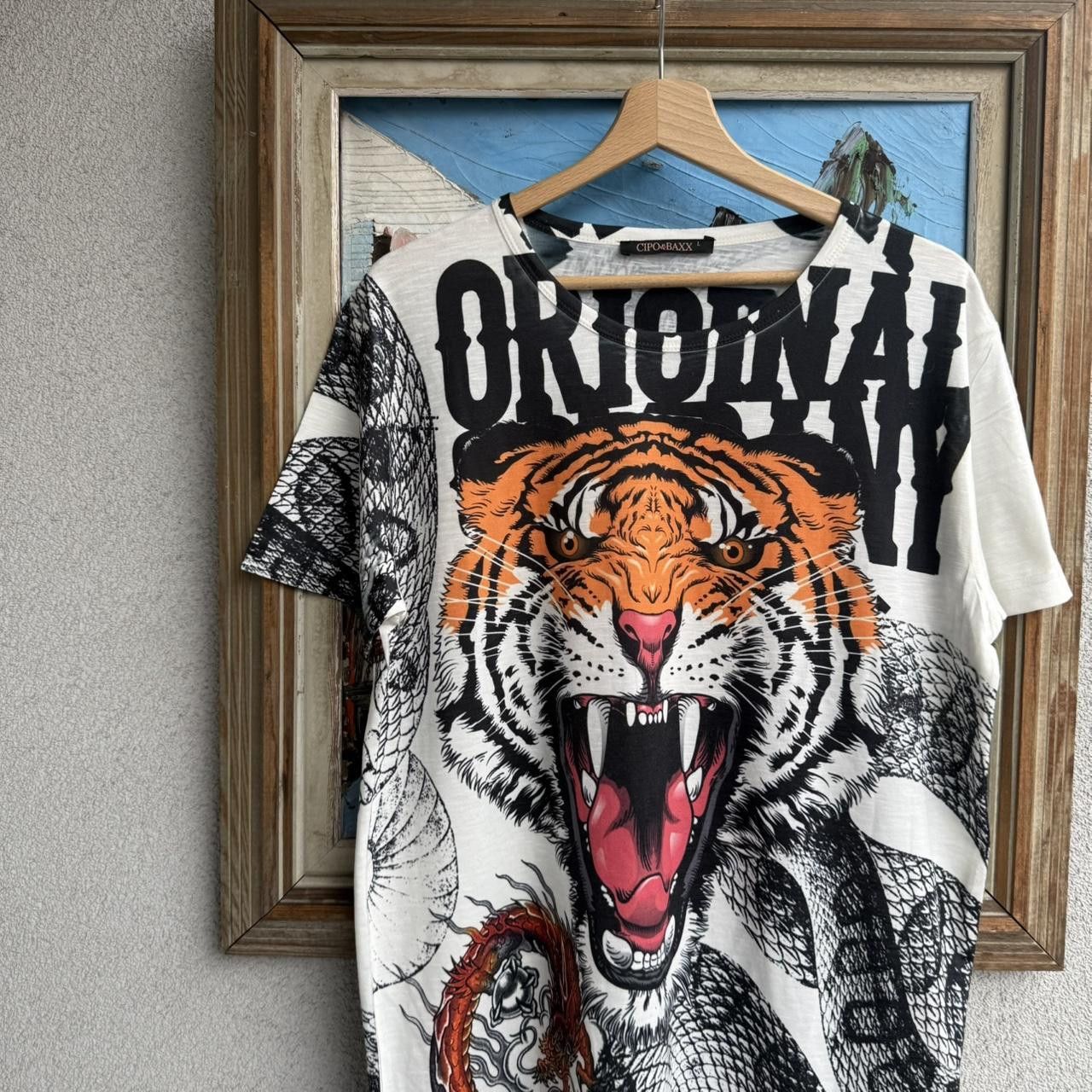 Vintage Cipo & Baxx white tiger skull dragon graphic Size US L / EU 52-54 / 3 - 4 Thumbnail