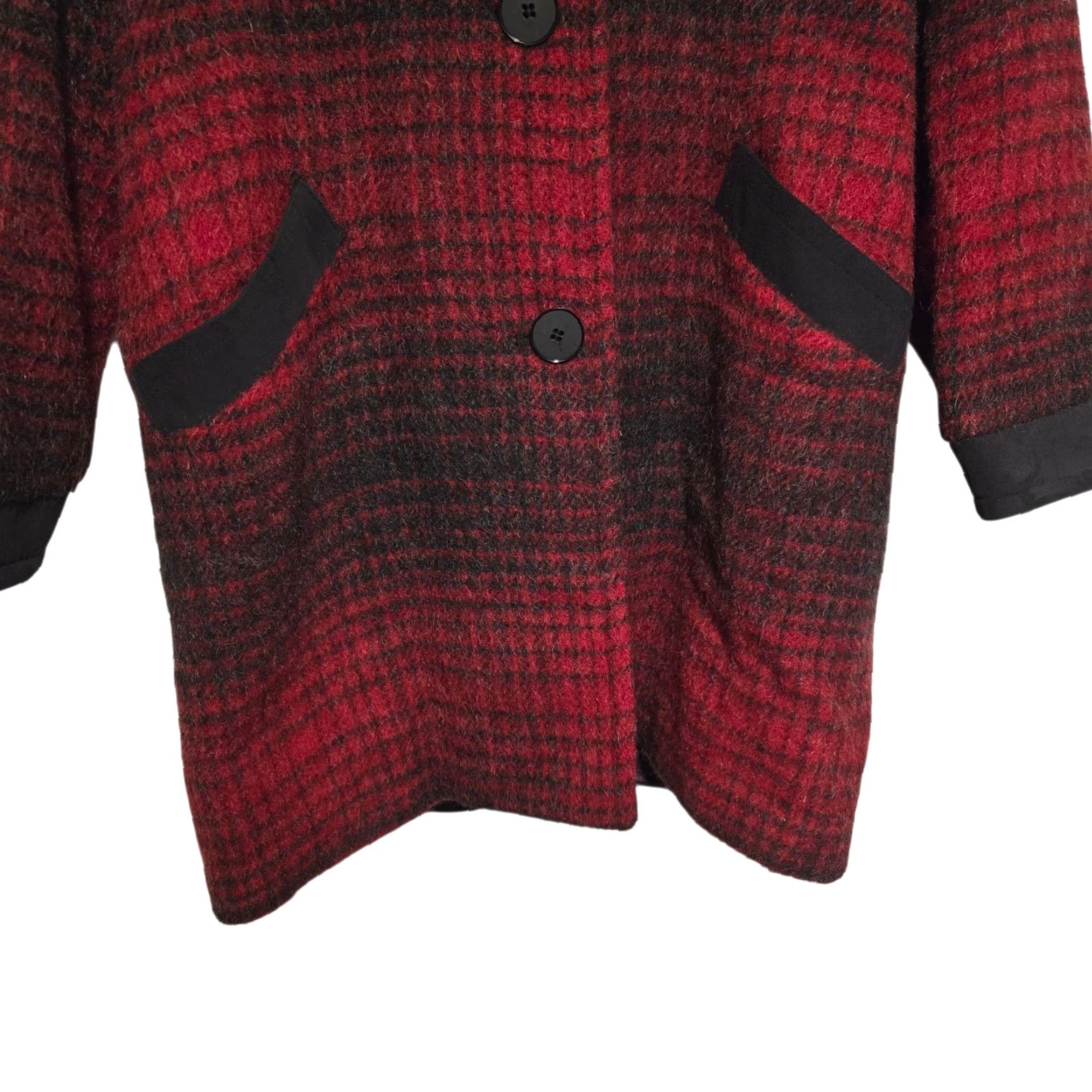 Vintage VINTAGE Woolrich Coat Women M Plaid Black Red Mohair Overcoat Clothing Wool Mohair Coat Women M Black Plaid Overcoat Woolrich Size M / US 6-8 / IT 42-44 - 6 Thumbnail