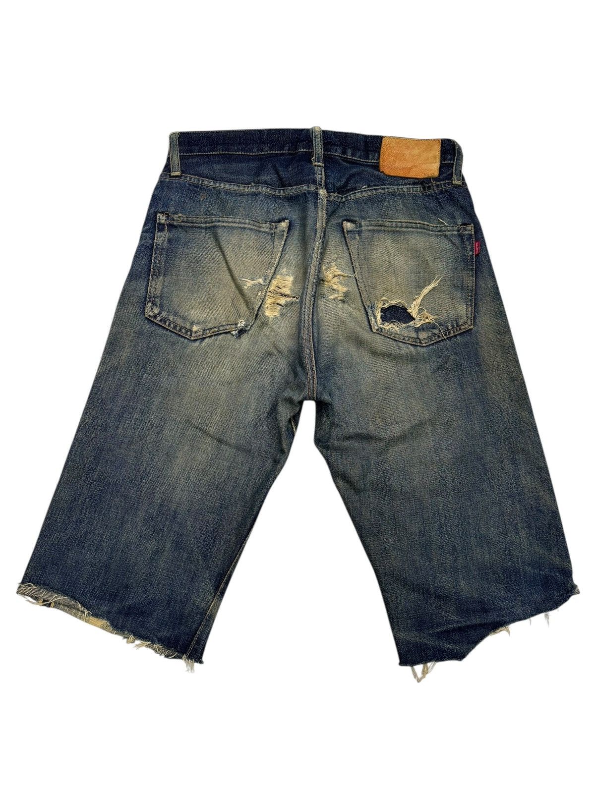 SPELLBOUND Mud Wash Selvedge Thrashed Distressed Denim Short