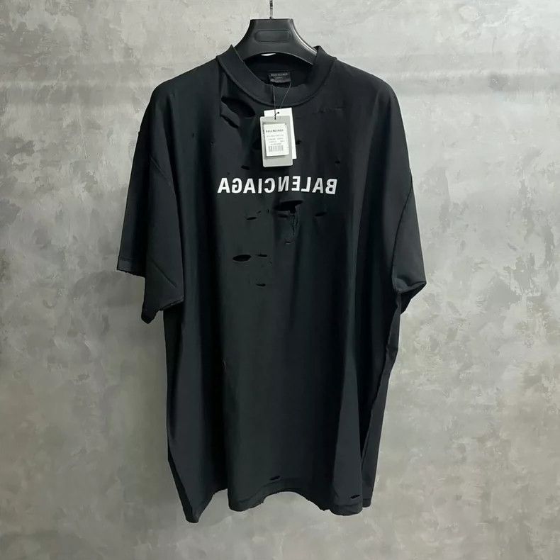 Balenciaga Balenciaga Black monogrammed crewneck short sleeve T-shirt Size US XL / EU 56 / 4 - 1 Thumbnail
