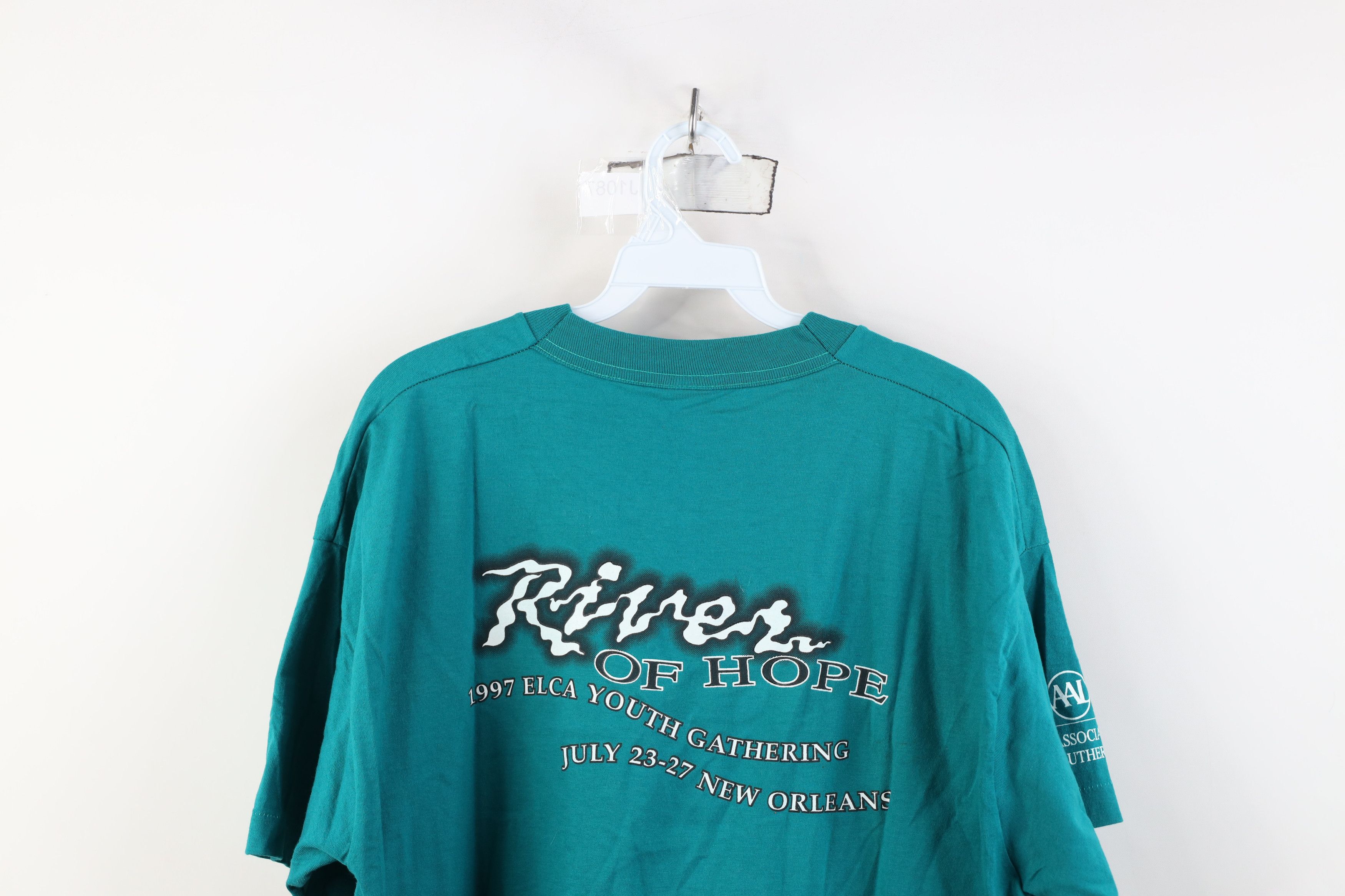 Vintage Vintage 90s Christian River of Hope ELCA Youth T-Shirt USA Size US XL / EU 56 / 4 - 13 Thumbnail