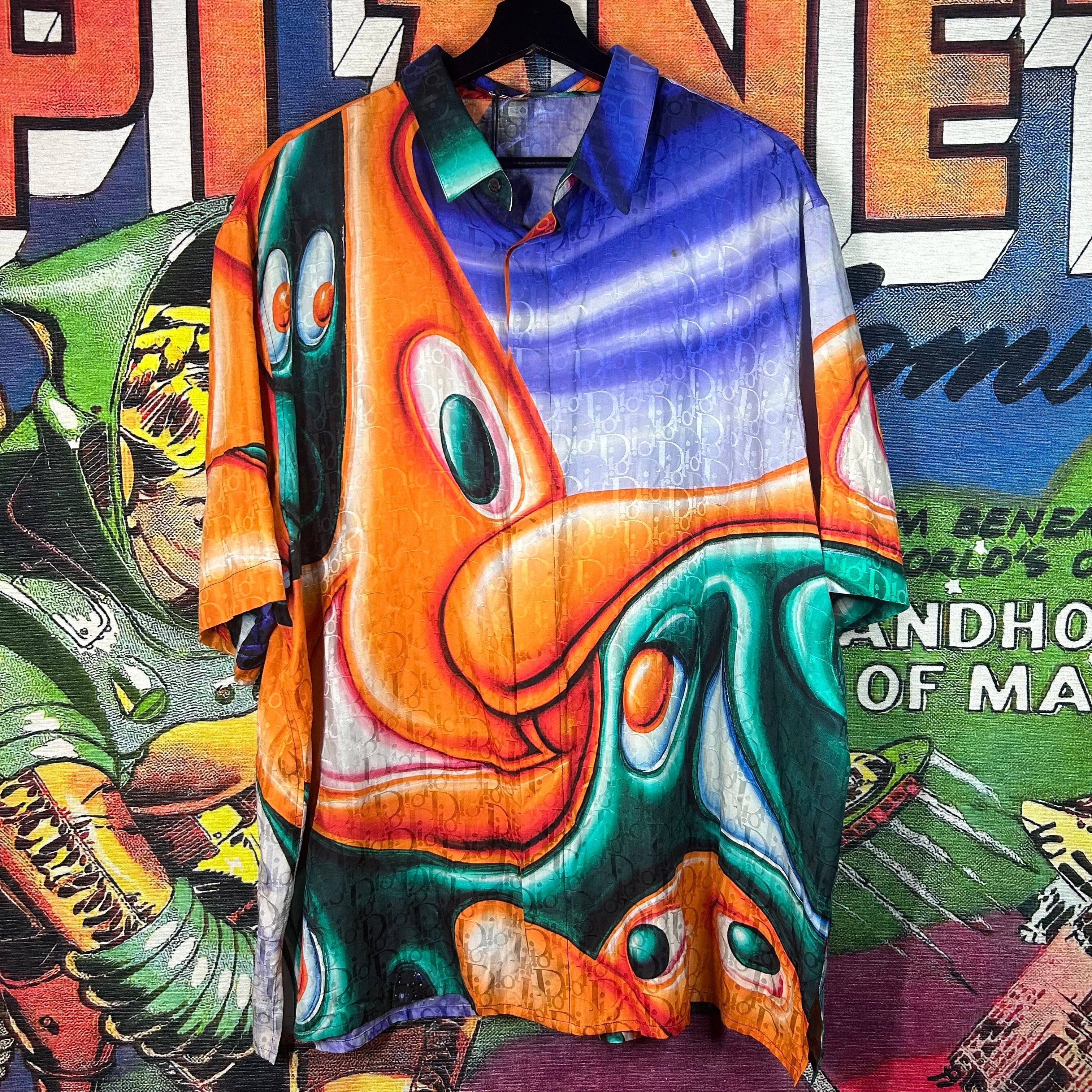 Dior NWT Dior Kenny Scharf Oblique Button Up Shirt Size 45 / 2XL Size US XXL / EU 58 / 5 - 1 Thumbnail