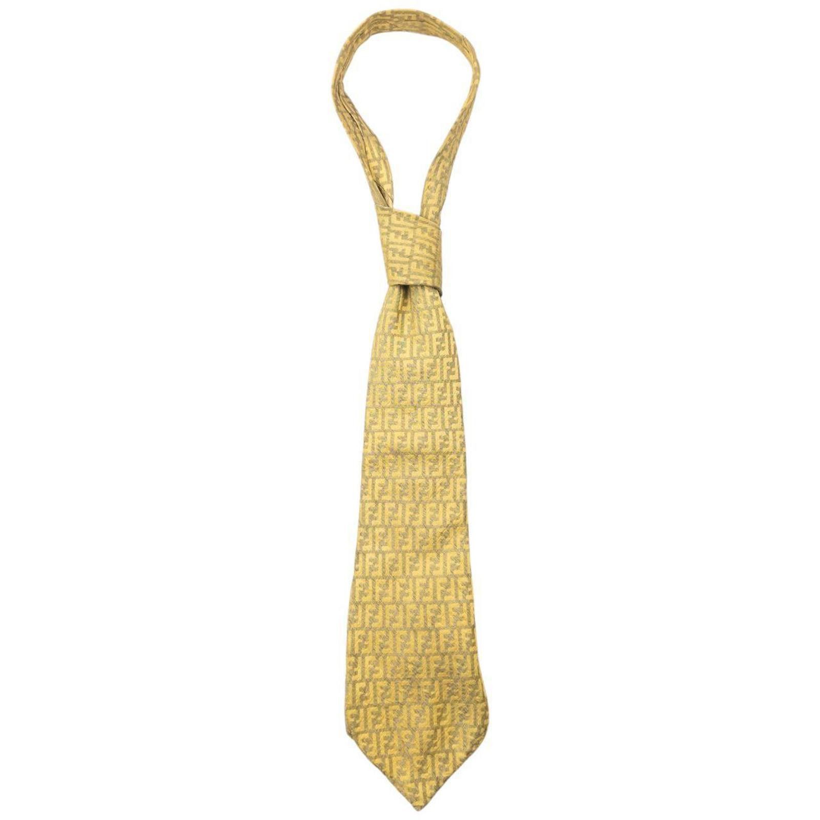 Fendi Vintage Fendi Monogram Silk Tie Size ONE SIZE - 1 Thumbnail