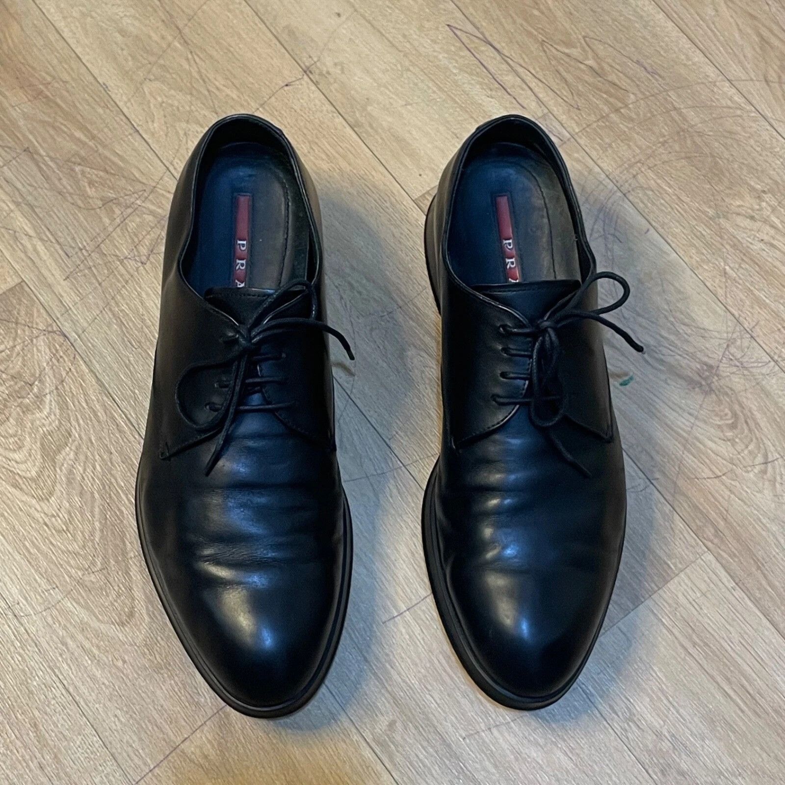 Prada PRADA Shoes Dress Derby Low Top Lace Up black made in italy Size US 8 / EU 41 - 2 Thumbnail