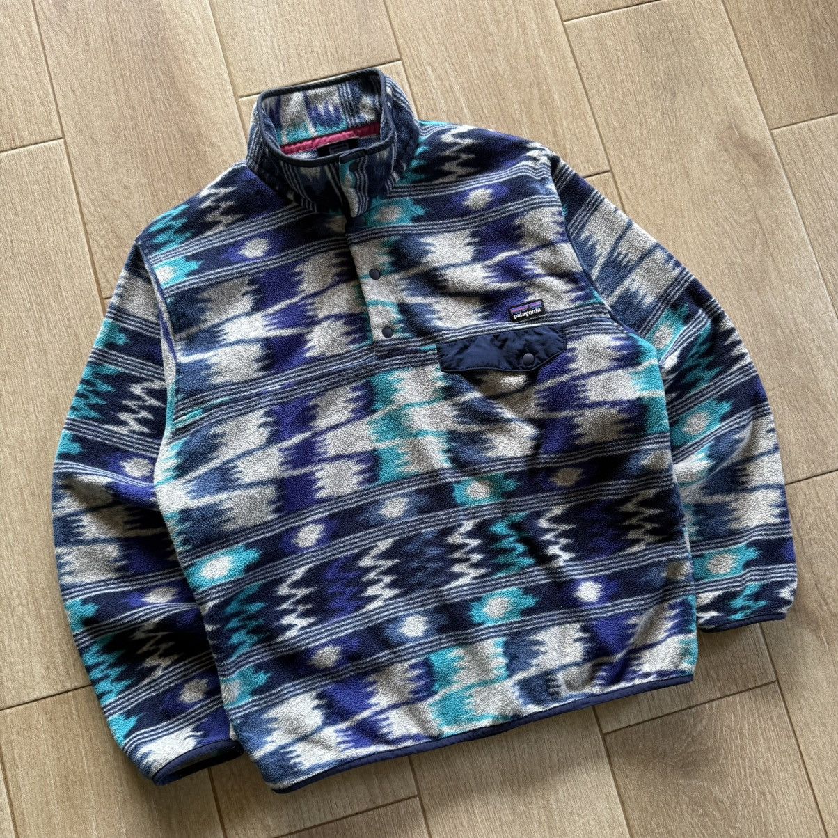 Patagonia Patagonia Blue tribal Pattern Snap-T Sweater Size US M / EU 48-50 / 2 - 5 Thumbnail