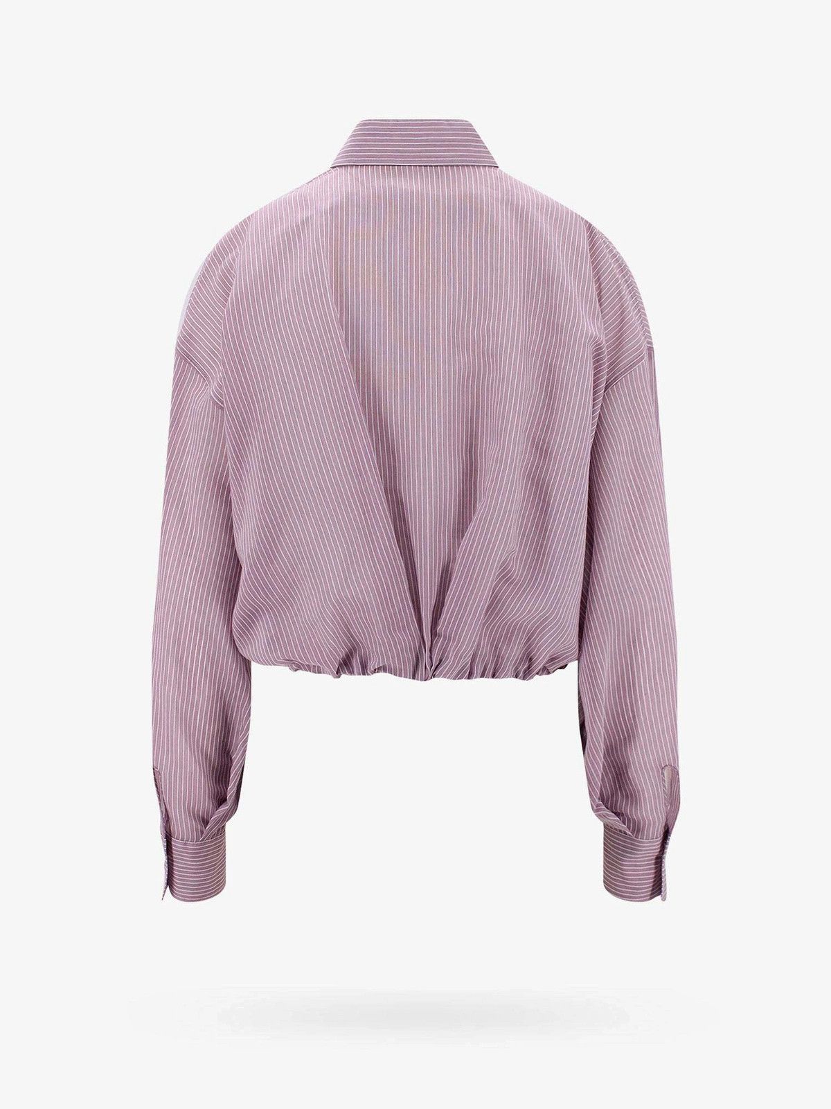 Brunello Cucinelli o1y0725 Striped Shirt in Lilac/White Size XXL / US 16-18 / IT 52-54 - 2 Thumbnail