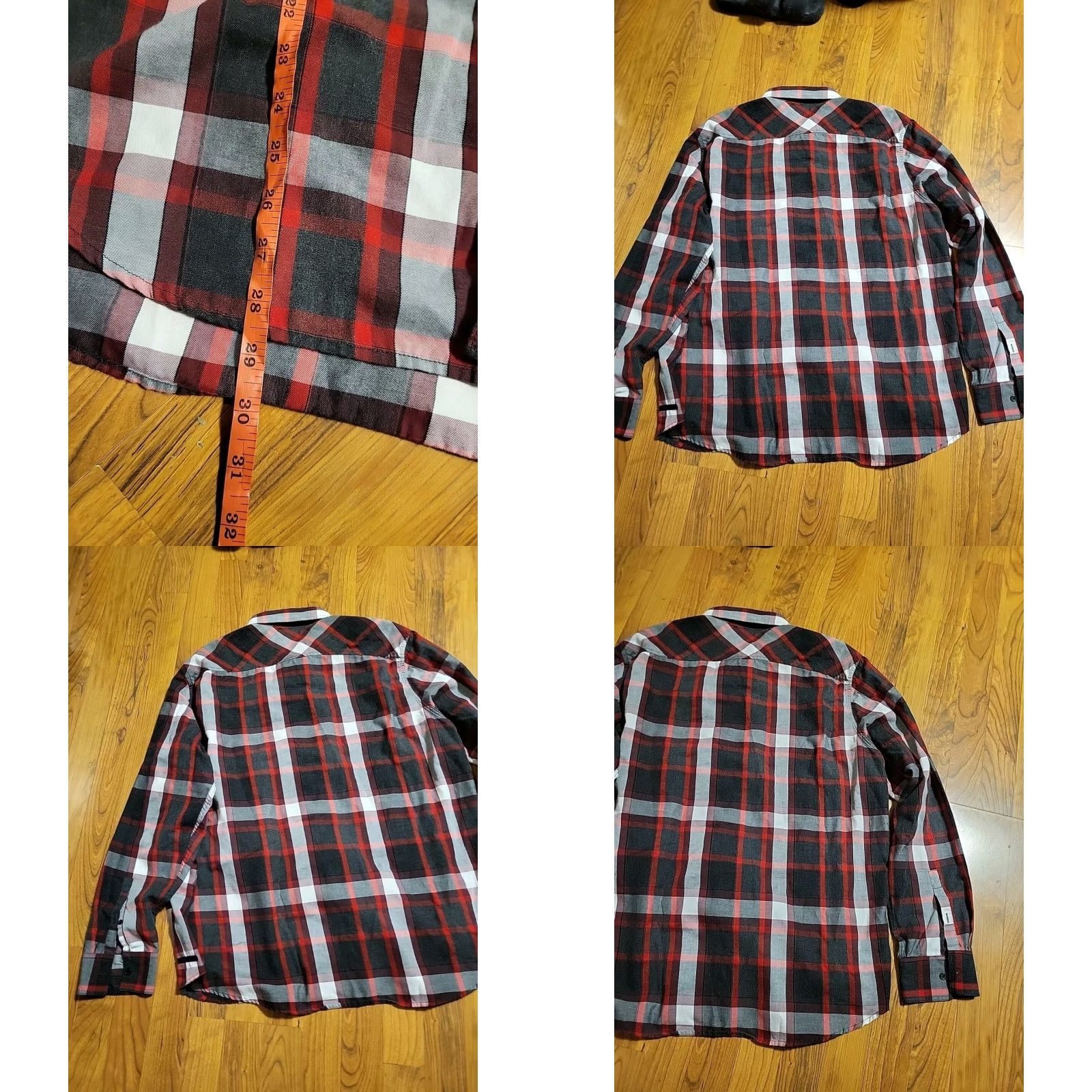 Sean John Sean John 2XL Button-Up Shirt LS Plaid Red Gray Blk Pocket Shirt Mens Size US XXL / EU 58 / 5 - 8 Thumbnail