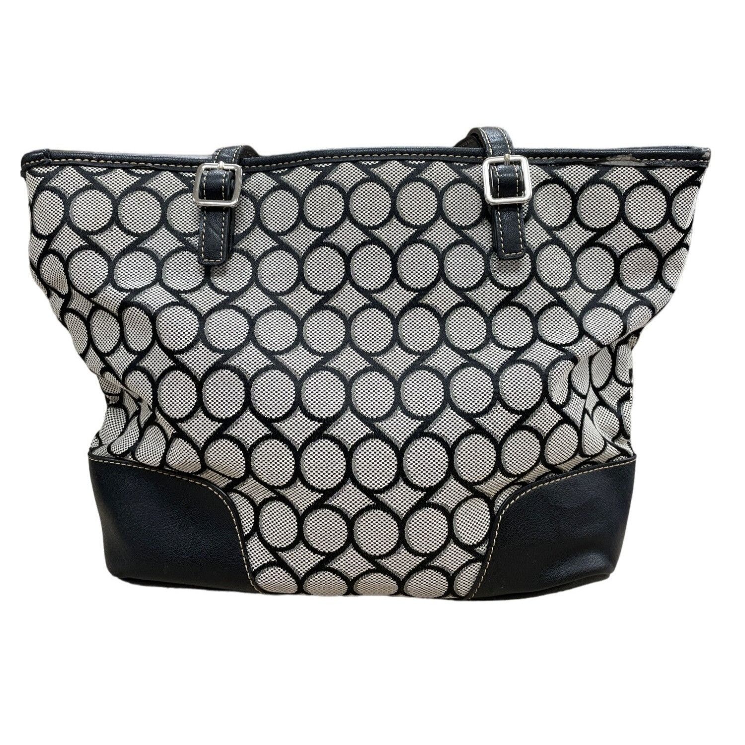 Nine West Nine West Womens Black and White Large Handbag Shoulder Bag Size ONE SIZE - 2 Thumbnail