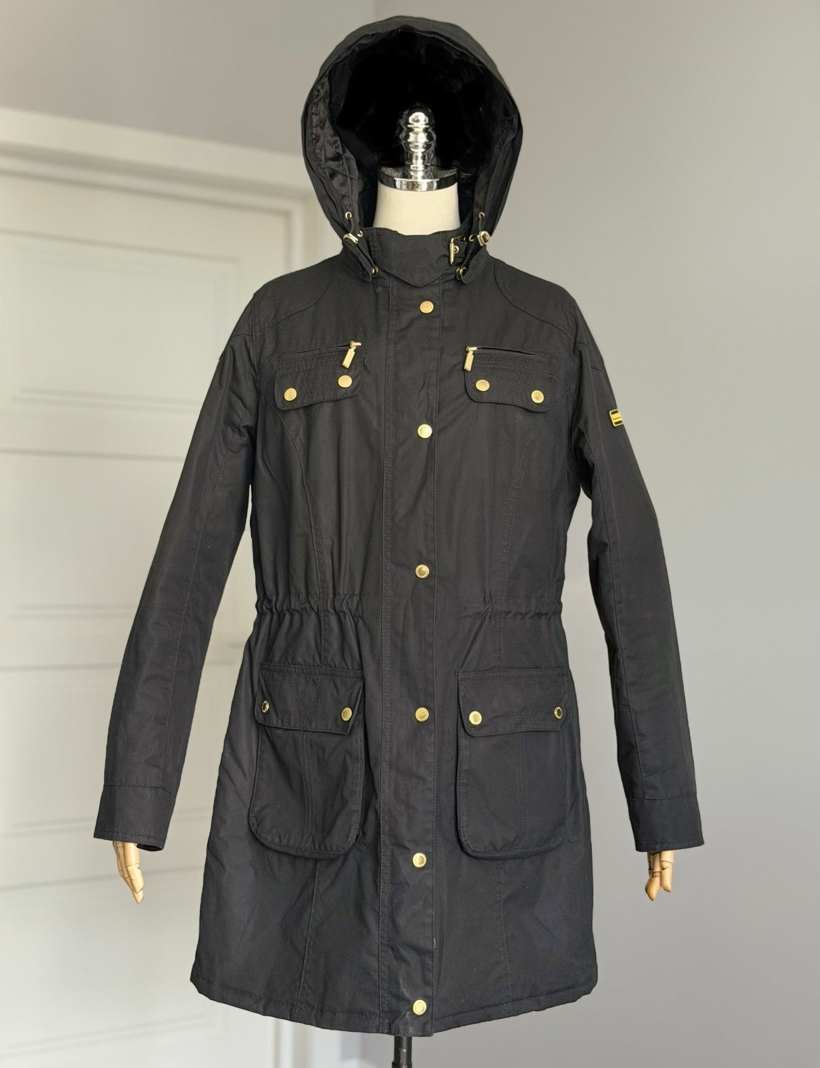 Barbour BARBOUR International SLIPSTREAM Wax Women's Hooded Jacket Size XL / US 12-14 / IT 48-50 - 2 Thumbnail