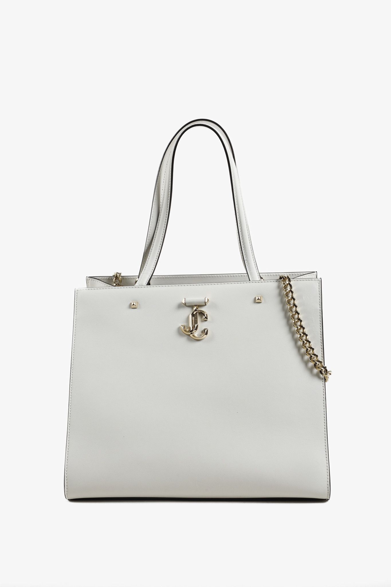 Jimmy Choo White Leather Avenue Tote Bag