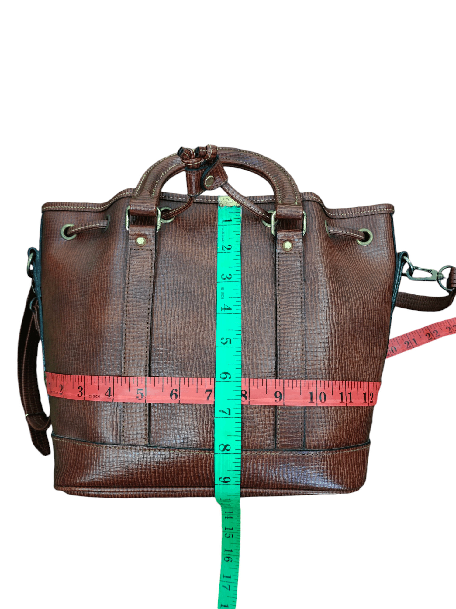 Leather Vintage Japan Luggage Patina Leather Bucket Sling Bag Size ONE SIZE - 10 Thumbnail