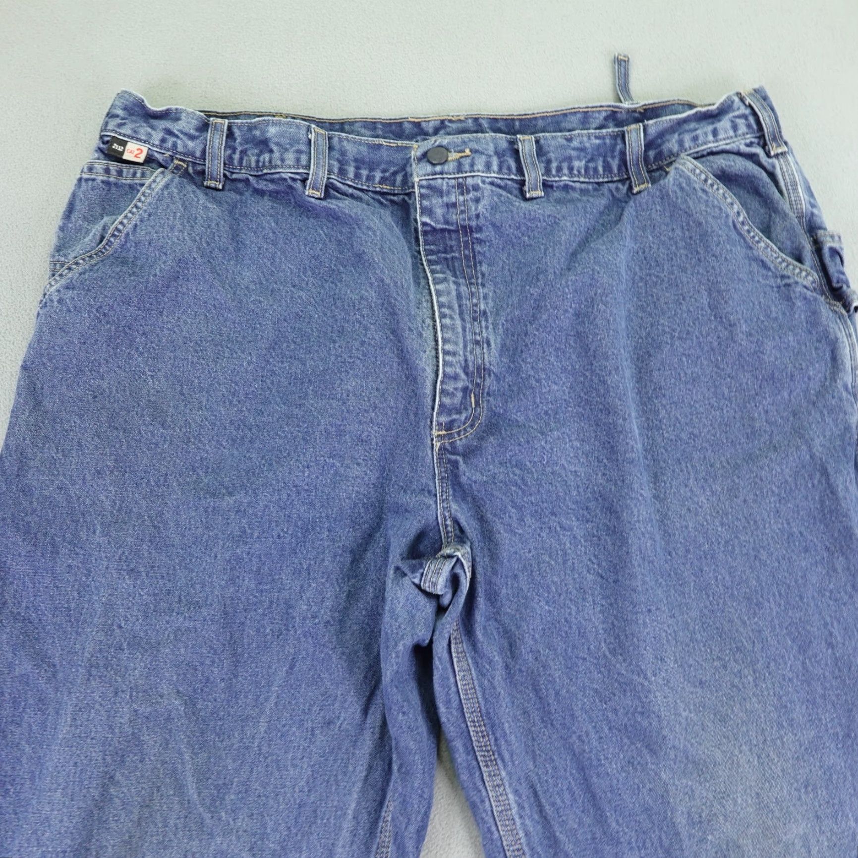 Carhartt VINTAGE Carhartt Jeans Mens 44x30 Denim Flame Resistant Carpenter Regular Fit Big & Tall Blue Size US 42 / EU 58 - 2 Thumbnail