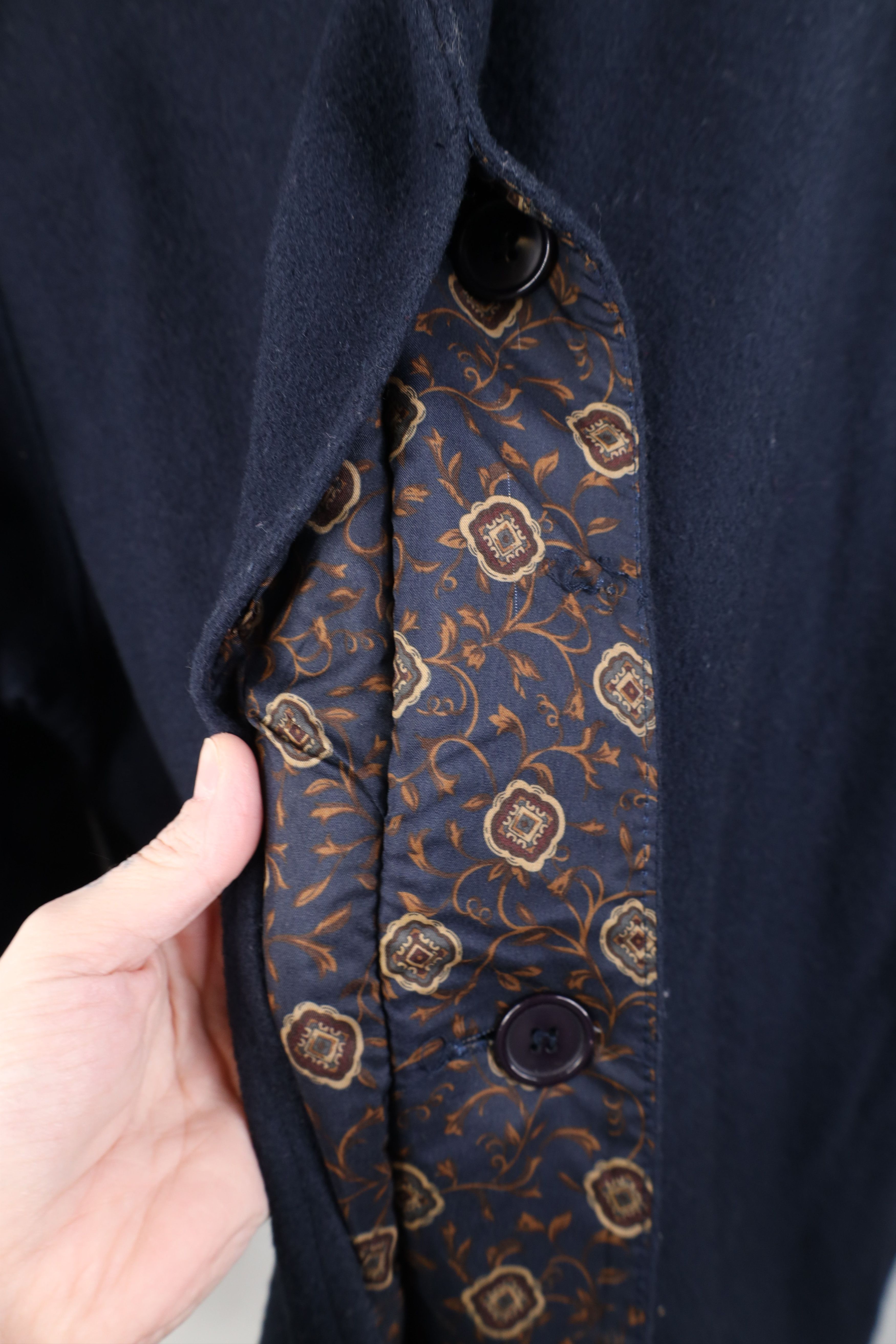Vintage Vintage 90s Streetwear Wool Full Length Coat Jacket Blue Size XXL / US 16-18 / IT 52-54 - 5 Thumbnail