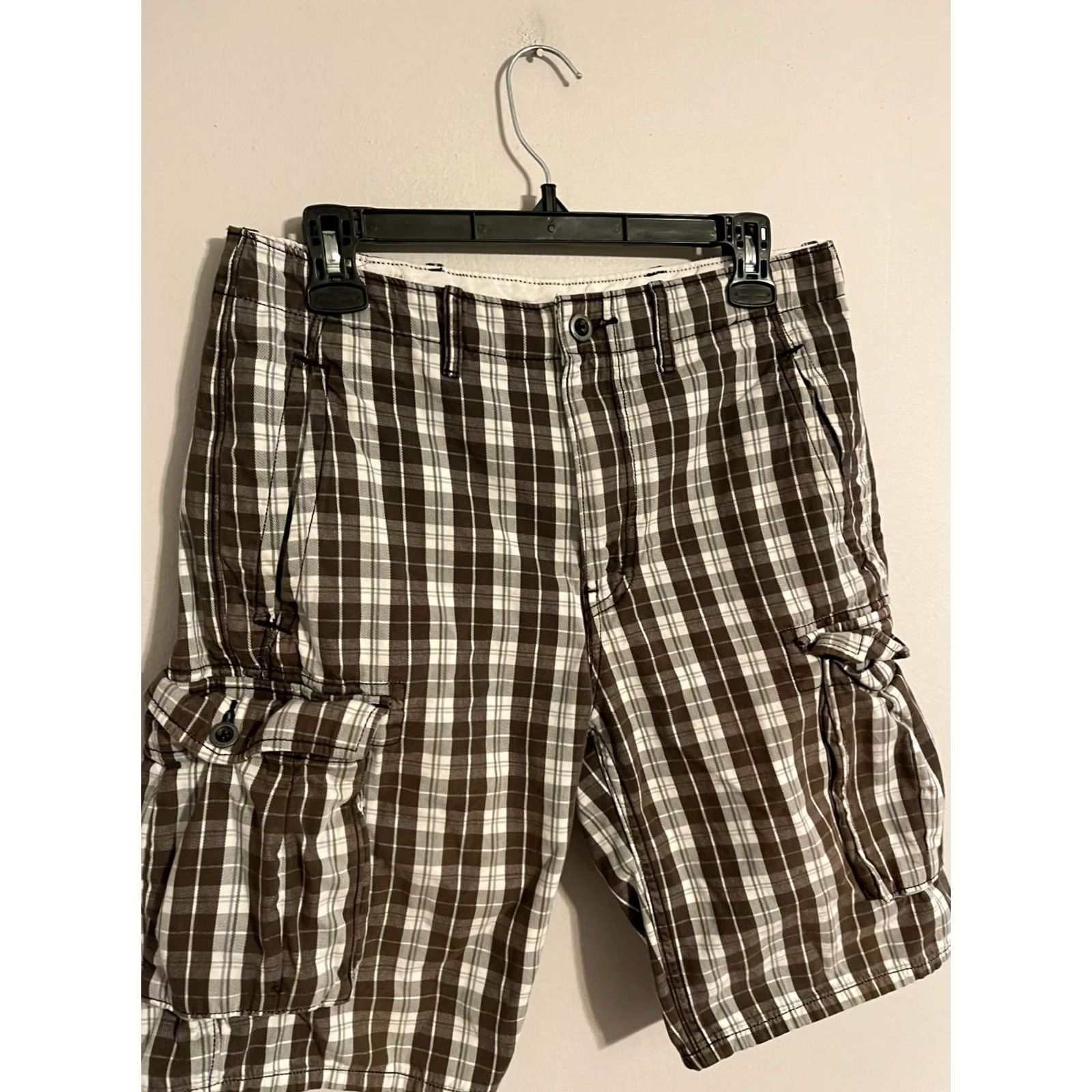 Levi's Levi's Plaid Cargo Shorts Brown Casual Military White Tab Men's 30 Design Size US 31 - 2 Thumbnail