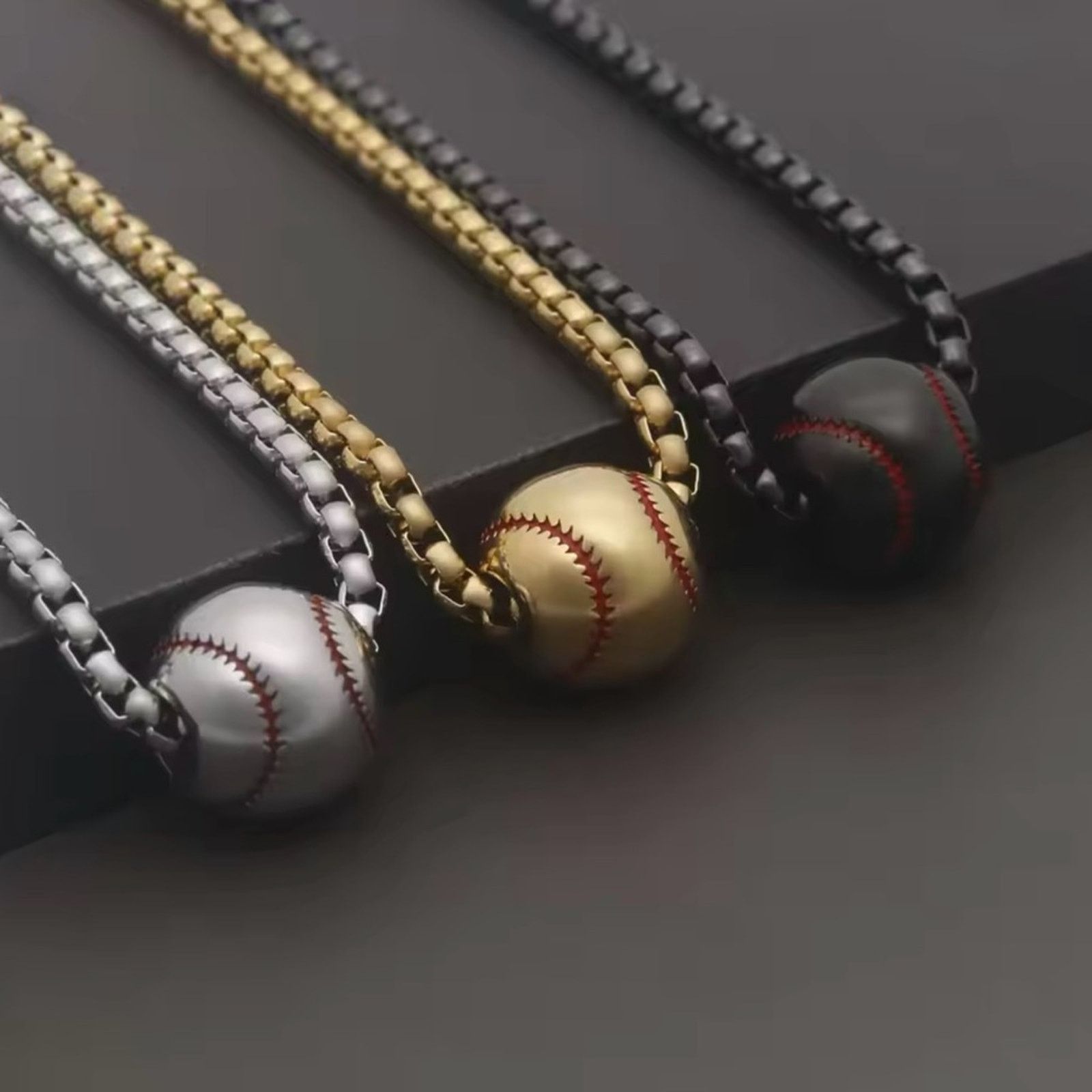 Other Stainless Steel Baseball Necklace for Men Women Size ONE SIZE - 1 Thumbnail