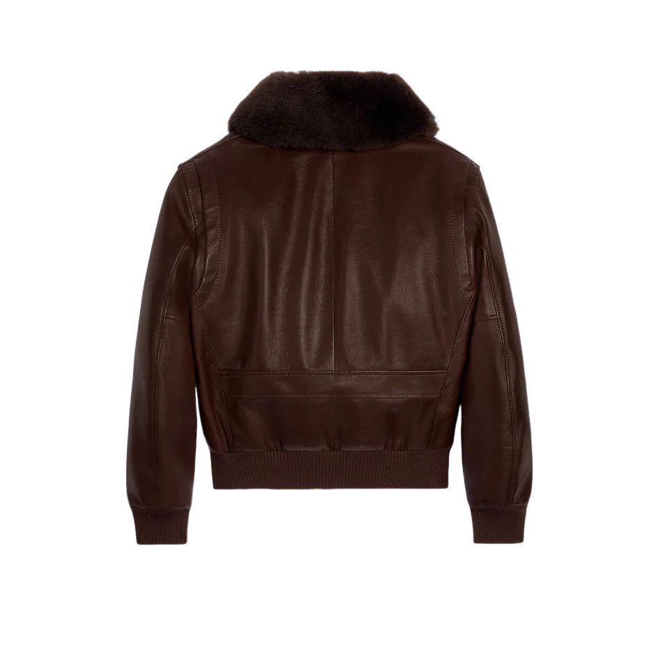 Celine CELINE $6500 Chocolate/Dark Brown Aviator Jacket New & Authe Size S / US 4 / IT 40 - 2 Thumbnail