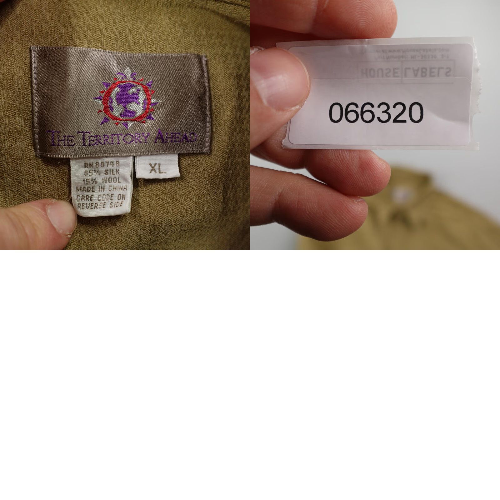 The Territory Ahead Territory Ahead Shirt Mens XL Beige Tan Silk Wool Blend Button Up Field Safari Size US XL / EU 56 / 4 - 8 Thumbnail