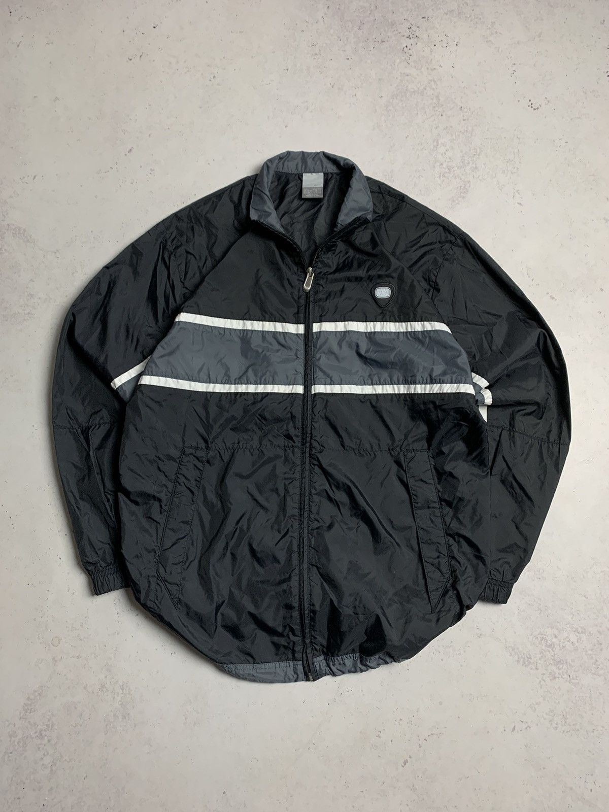 Nike × Vintage Vintage Nike Nylon Swoosh Olympic Black Track Jacket L Size US L / EU 52-54 / 3 - 1 Thumbnail