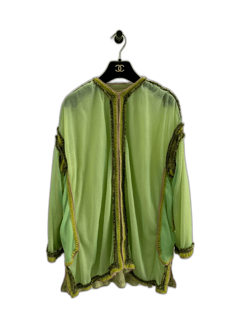 Chanel Fluorescent Green Women's Shirt Jacket -2505 Size S / US 4 / IT 40 - 1 Thumbnail