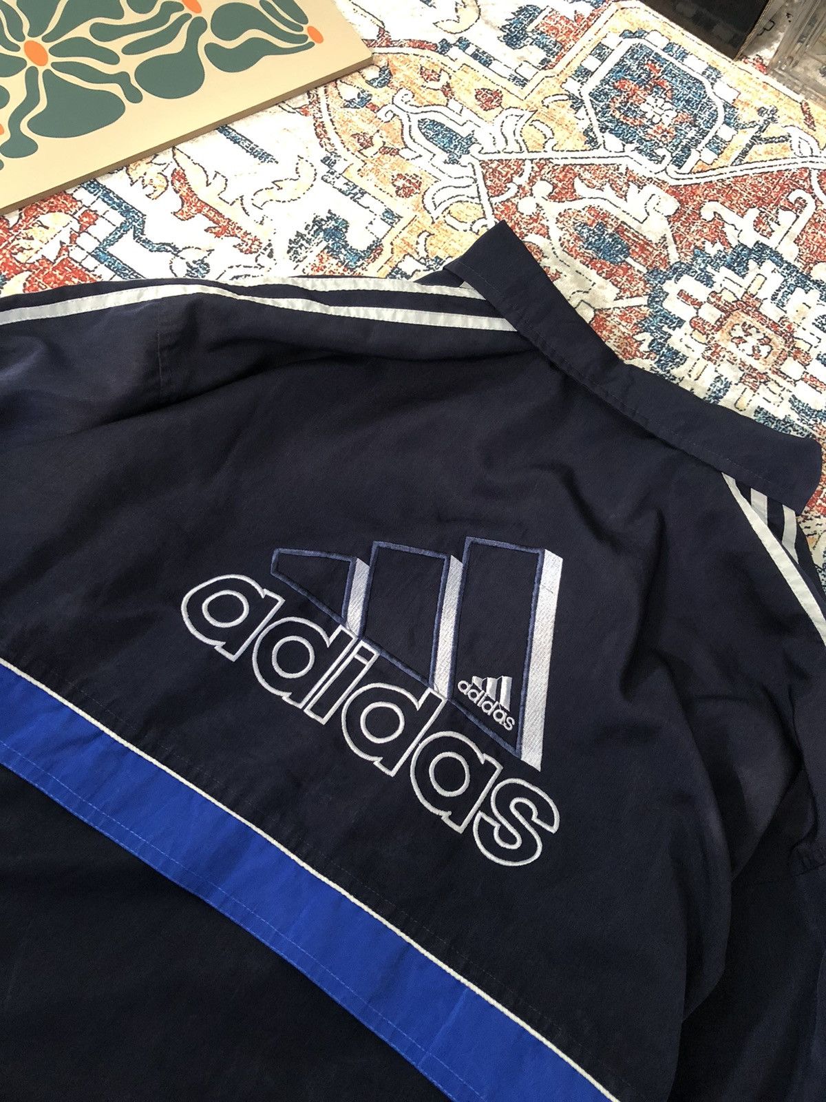 Adidas × Vintage Adidas Windbreaker Big Logo Three Tone Size US XXL / EU 58 / 5 - 3 Thumbnail