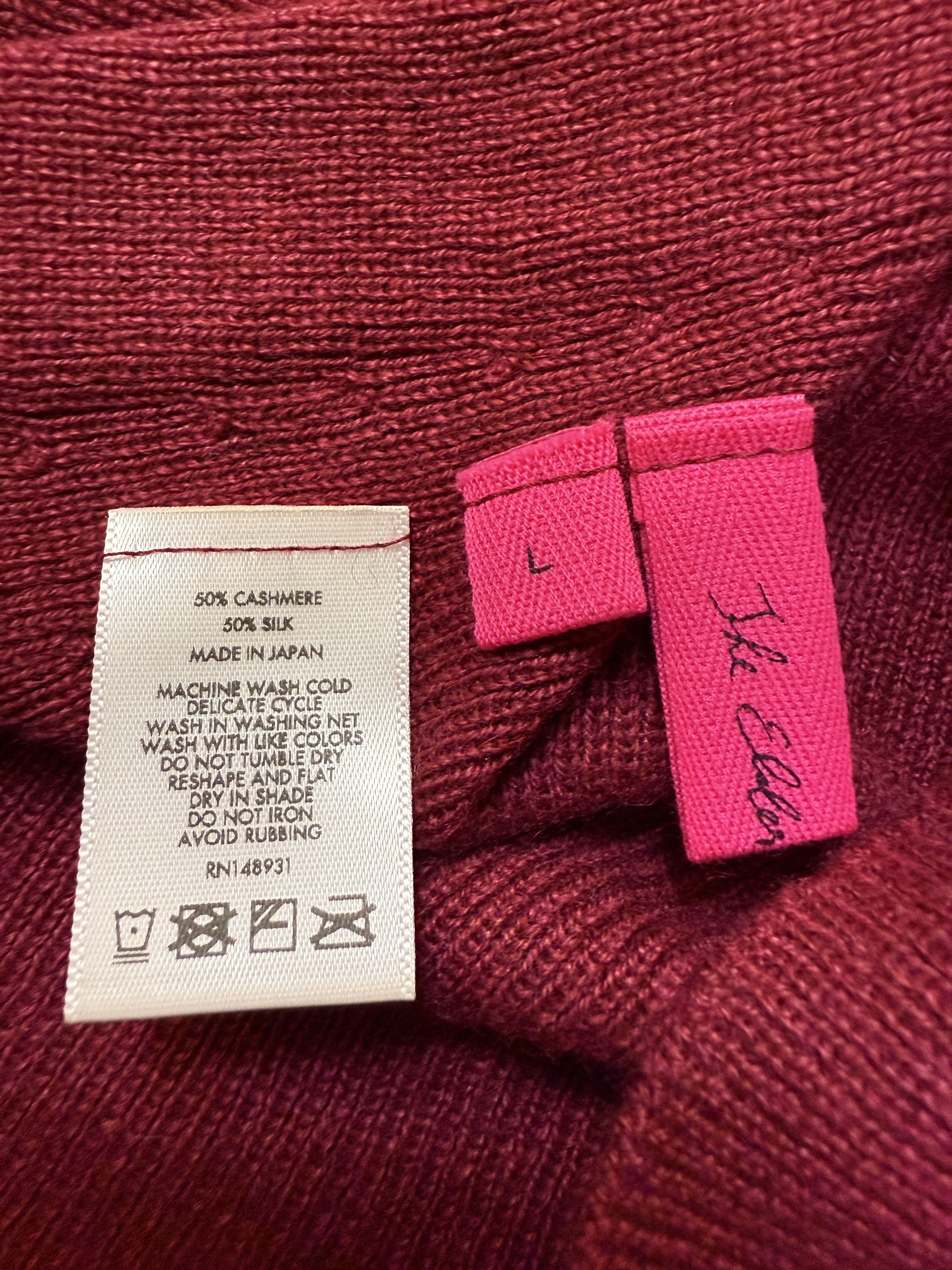 The Elder Statesman $650 The Elder Statesman Delicash Merlot Turtleneck Size L / US 10 / IT 46 - 4 Thumbnail