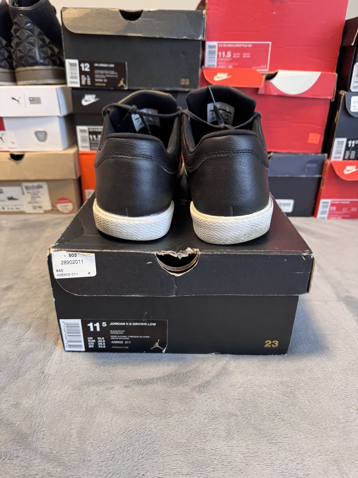 Nike JORDAN V.5 GROWN LOW ‘Black’ Size US 11.5 / EU 44-45 - 6 Thumbnail