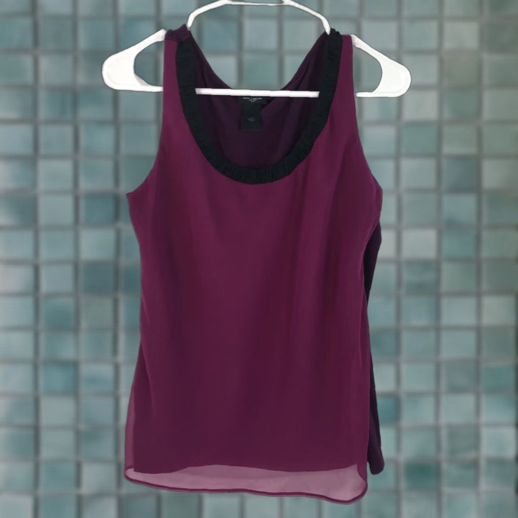 Ann Taylor Ann Taylor Womens Casual Scoop Neck Purple Tank Camisole Size XS - Elegant Sleeveless Top Size XS / US 0-2 / IT 36-38 - 1 Thumbnail