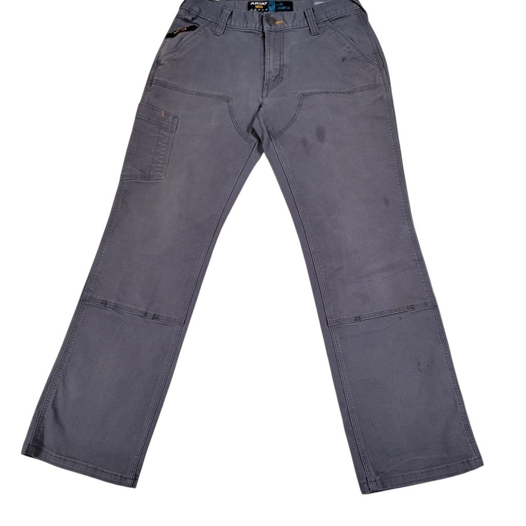 Ariat Ariat Rebar Slim Straight Cargo Relaxed Fit Gray Pant 30/30 Size US 30 / EU 46 - 5 Thumbnail