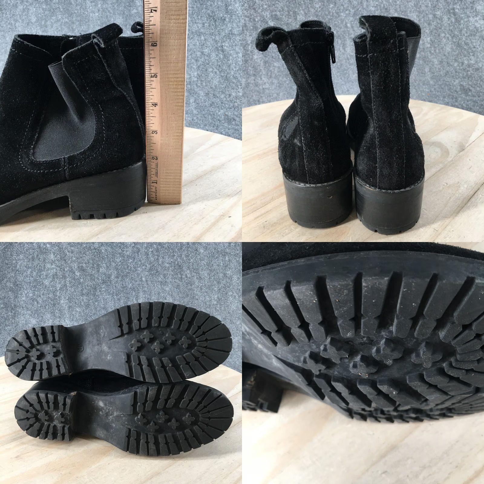 Vintage Diba Boots Womens Black True Casual Side Zip Chelsea Ankle Bootie Suede Size US 8 / IT 38 - 8 Thumbnail