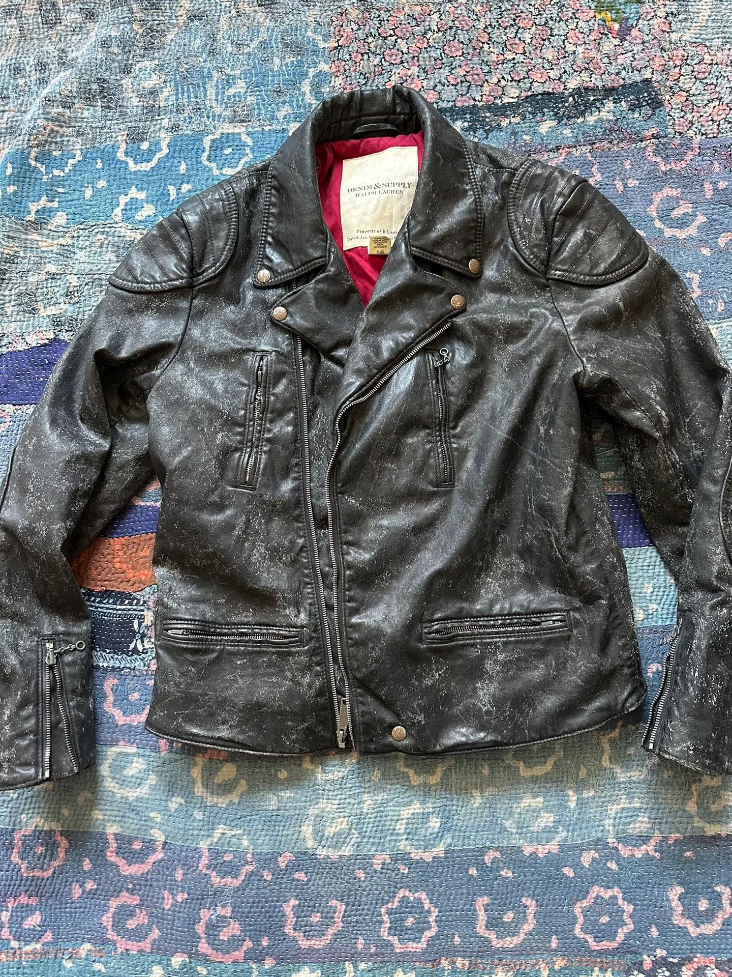 RRL Ralph Lauren distressed denim printed tiger jacket Size US L / EU 52-54 / 3 - 1 Thumbnail