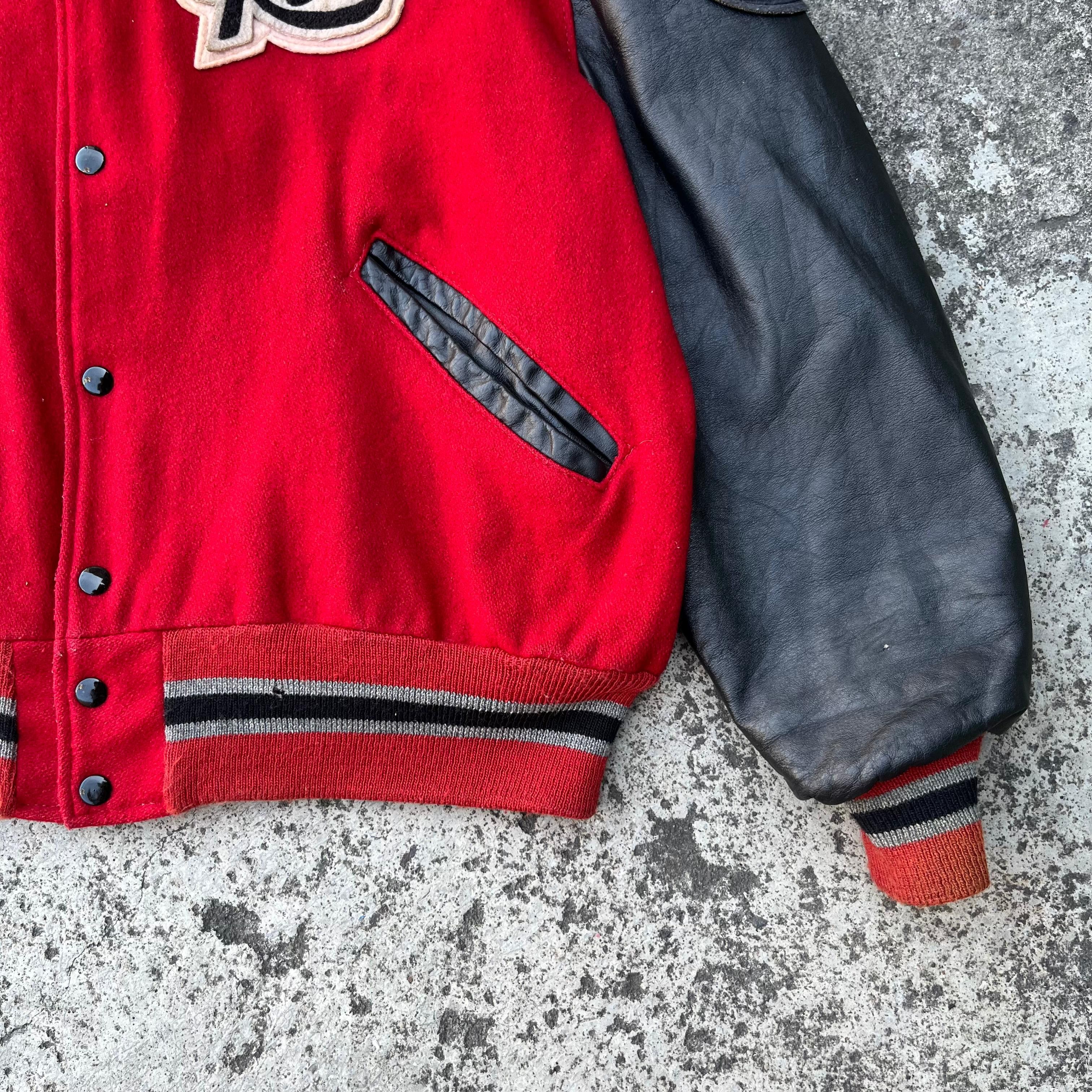 Delong RARE❤️‍🔥Vintage 80s Delong Wool Leather Varsity Jacket Size US M / EU 48-50 / 2 - 10 Thumbnail
