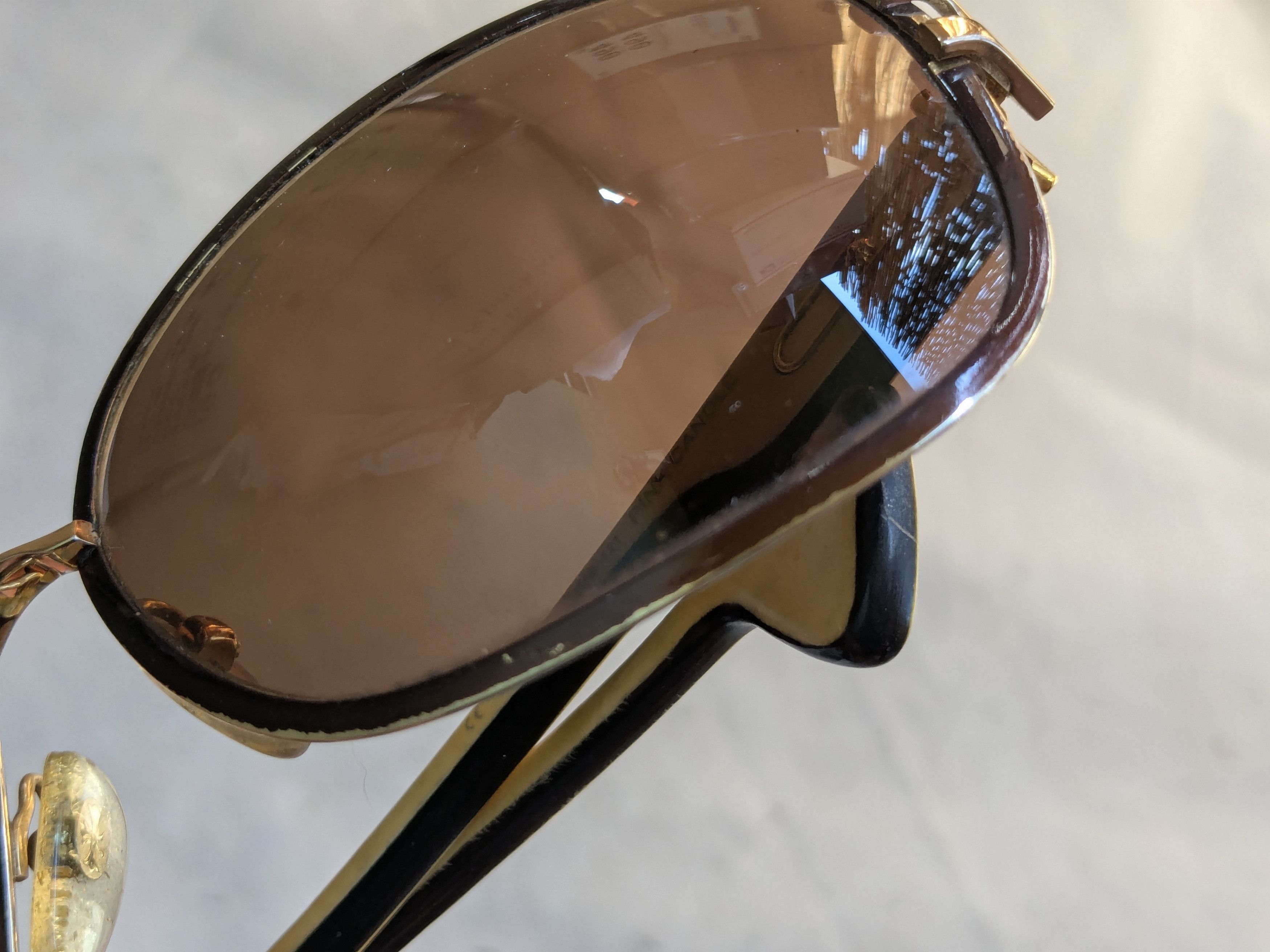 Chrome Hearts Chrome Hearts Aviator Sunglasses 'Pink Candle' Brown Gold Size ONE SIZE - 16 Thumbnail