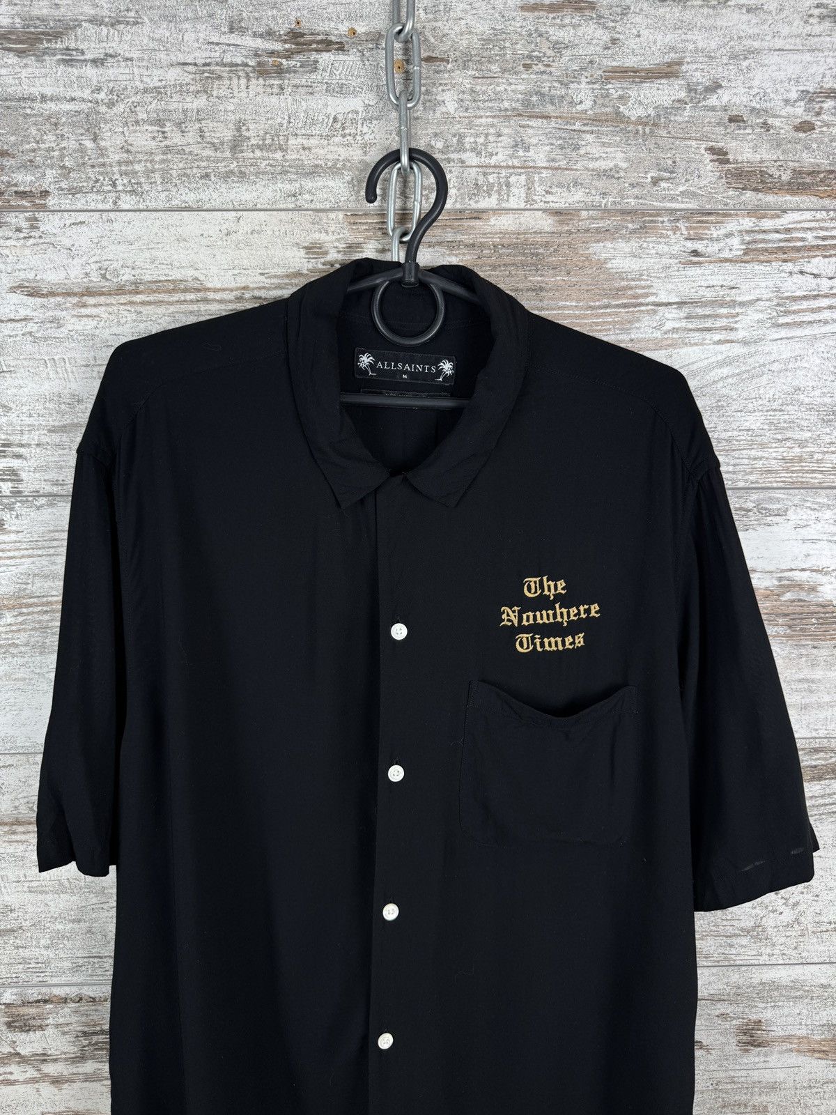Allsaints Allsaints Black Oblivion Hawaiian Shirts The Nowhere Times Size US M / EU 48-50 / 2 - 3 Thumbnail
