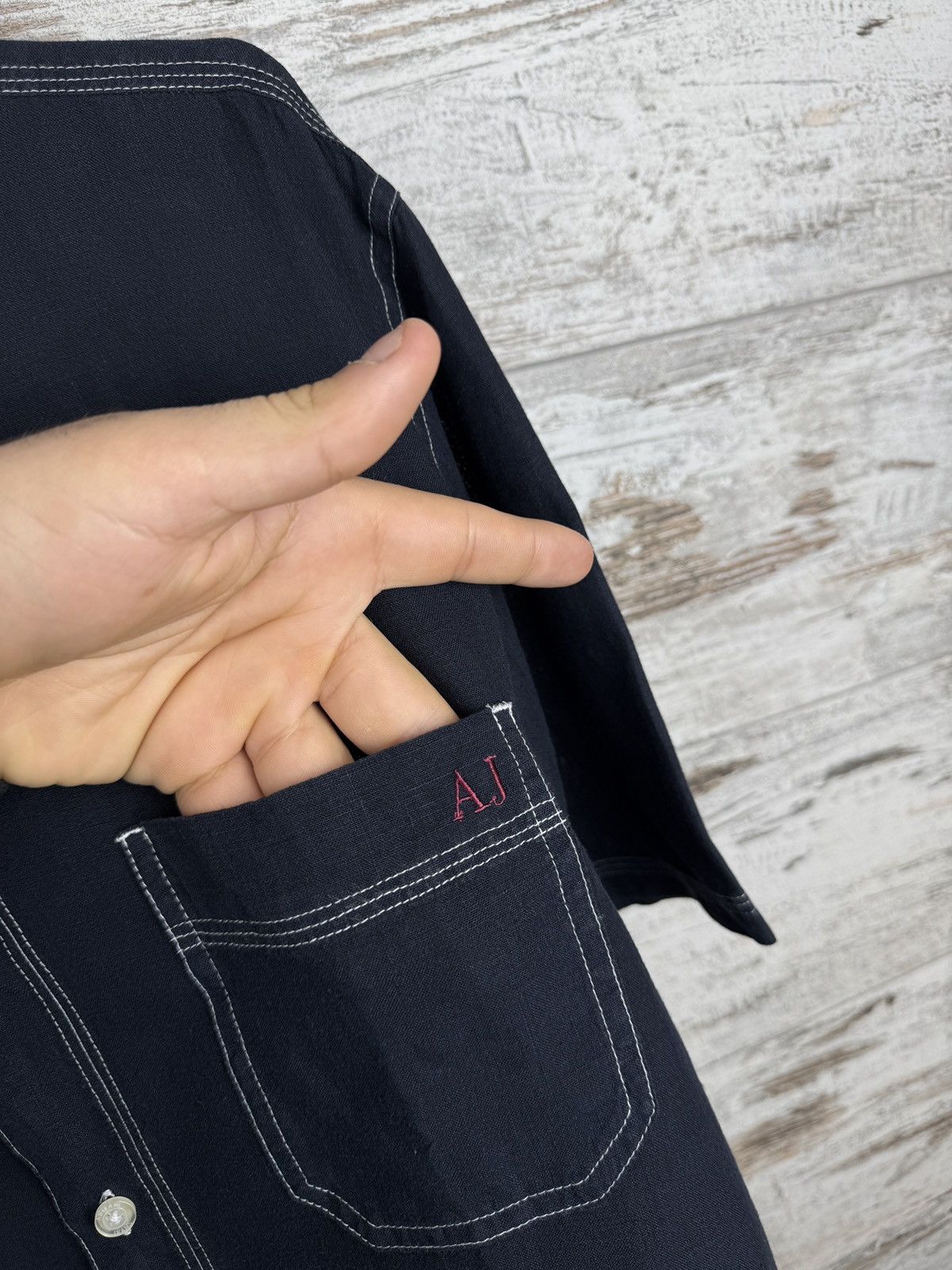 Armani Mens Vintage Armani Jeans linen shirts button up AJ lino Size US M / EU 48-50 / 2 - 6 Thumbnail