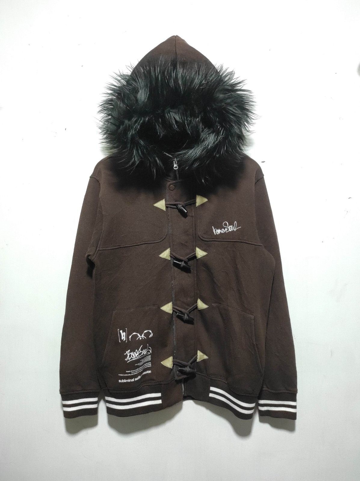 Japanese Brand B-One Soul zip Button Fur hoodie ifsix LGB style Size US M / EU 48-50 / 2 - 2 Thumbnail